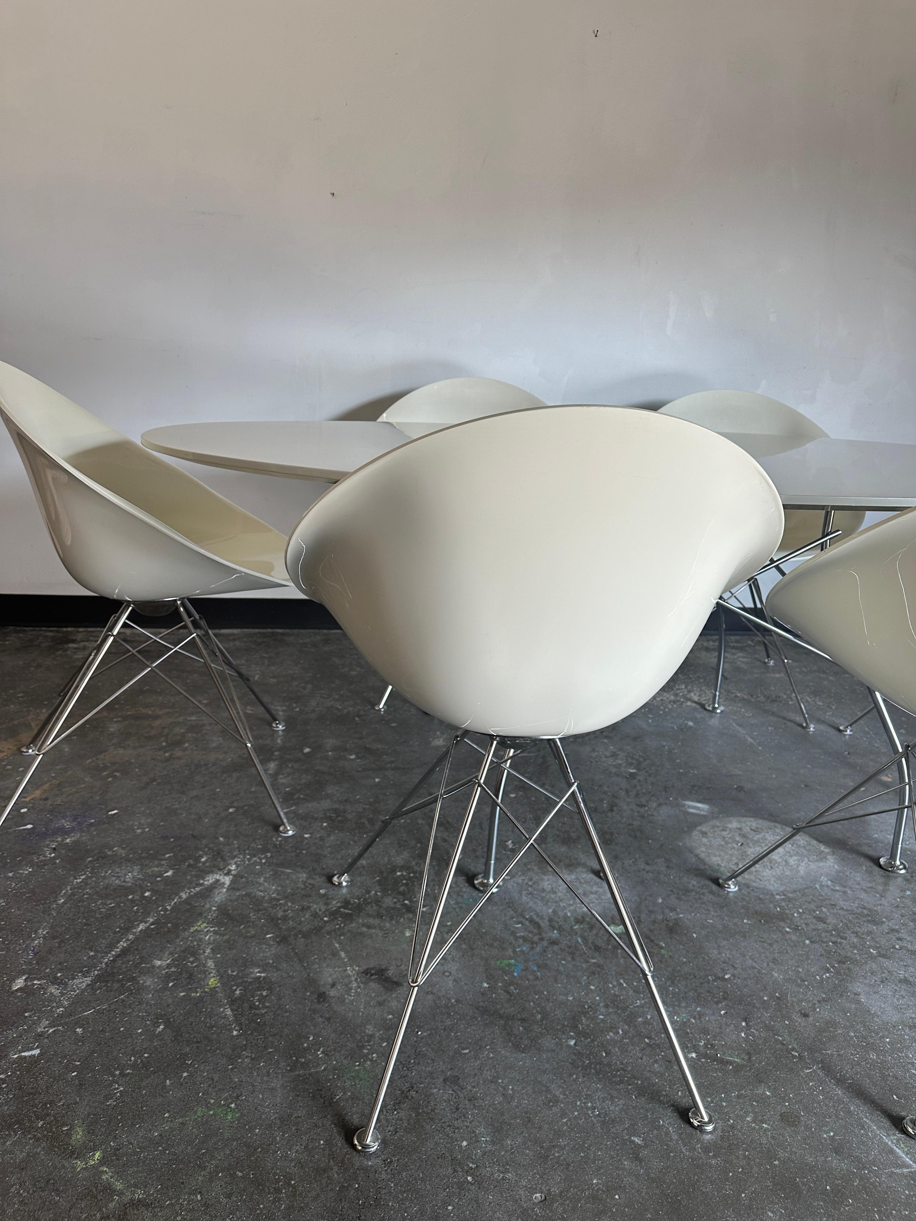 Steel Eros Armchairs by Philippe Starck for Kartell, Set of 6