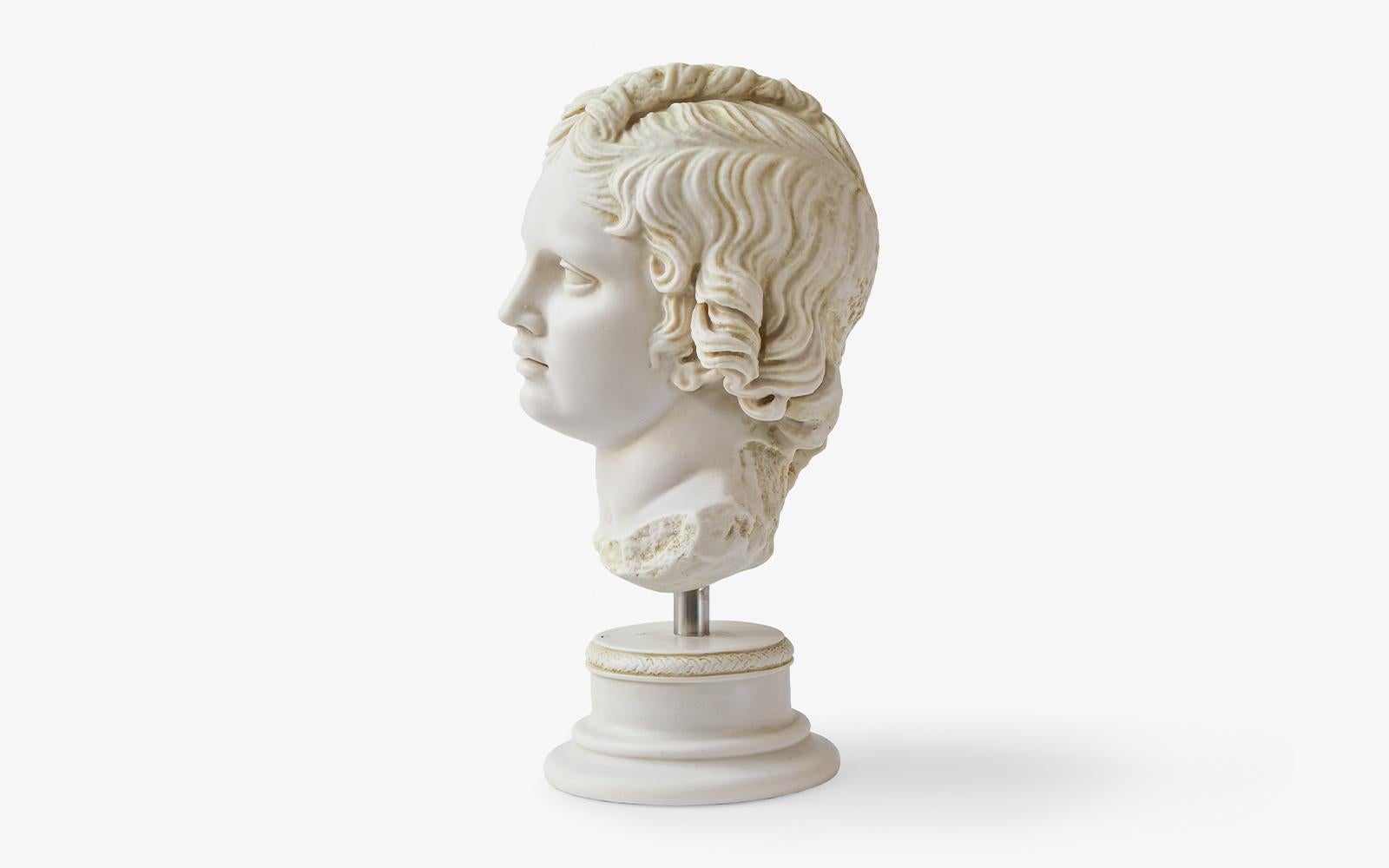 Classical Greek Eros Bust Made with Compressed Marble Powder / Istanbul Museum For Sale