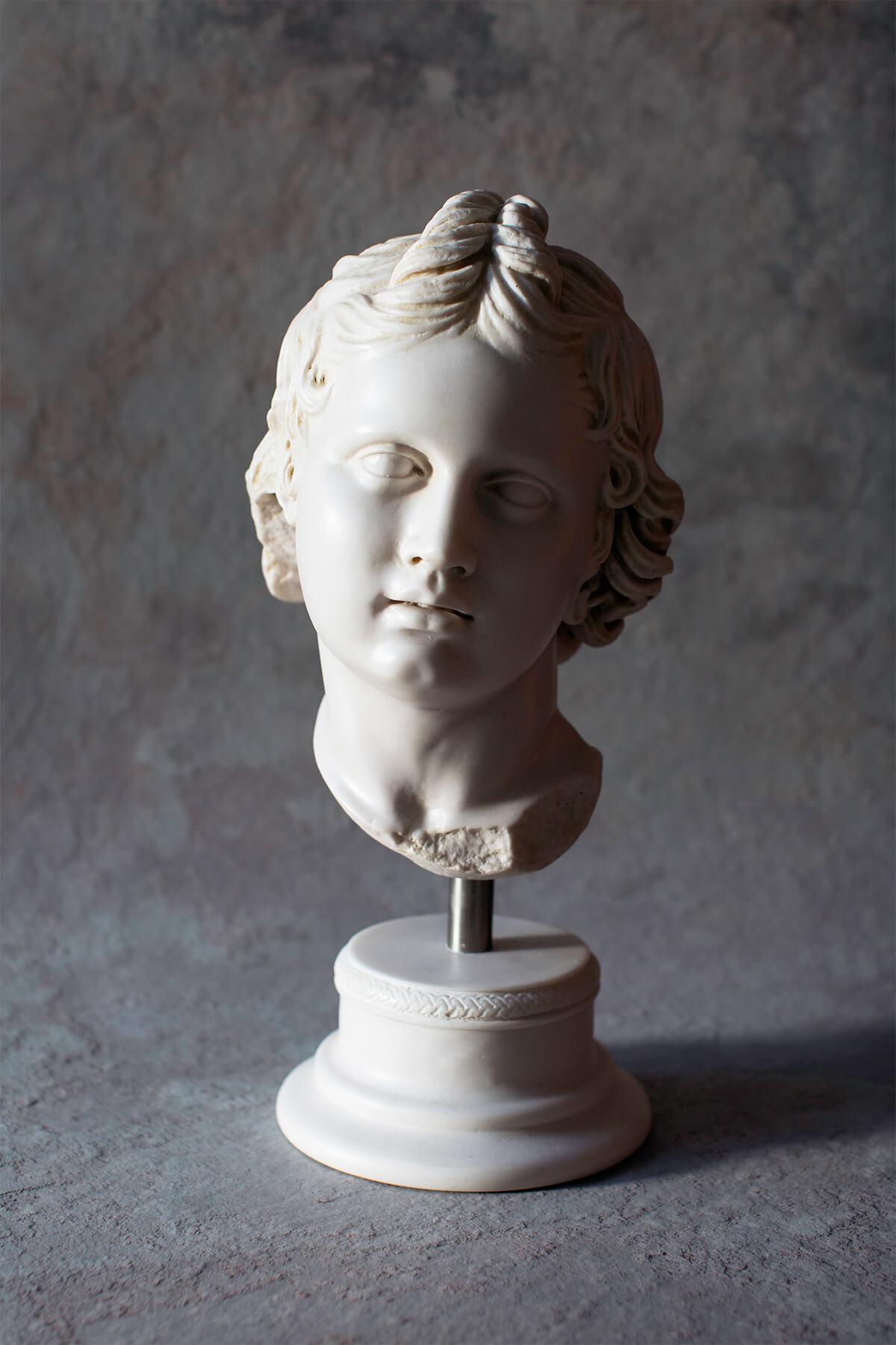 Cast Eros Bust Made with Compressed Marble Powder / Istanbul Museum For Sale