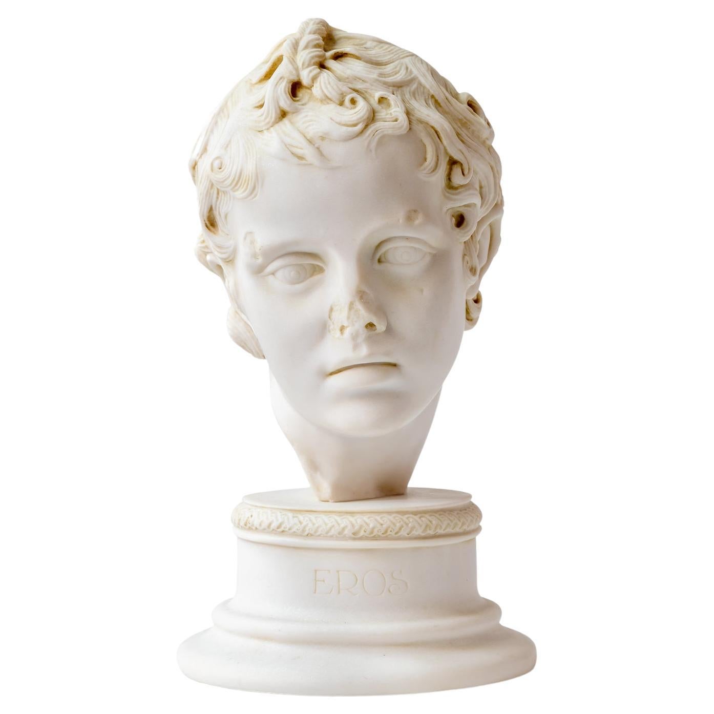 Eros Bust No:1 Statue Made with Compressed Marble Powder / Istanbul Museum For Sale