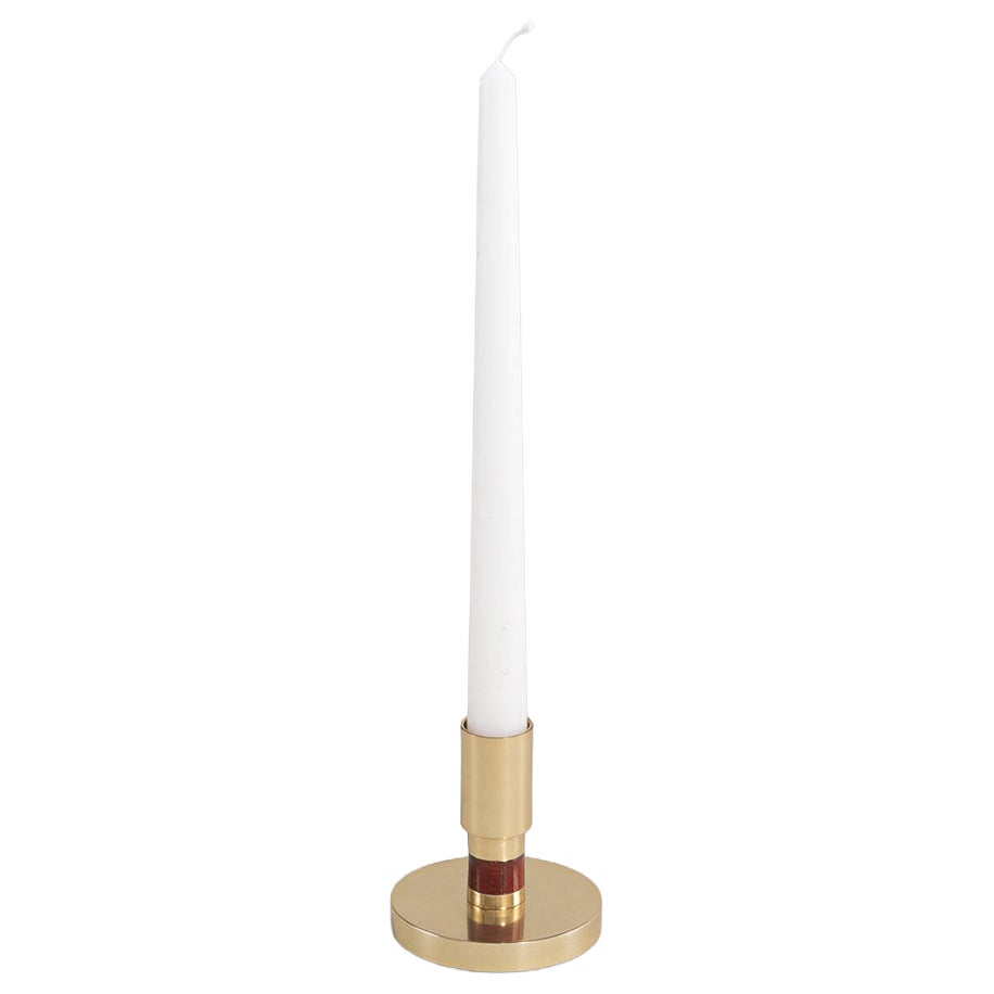 Eros Candle Holder in Brass with Precious Stone, Viya by Vikram Goyal