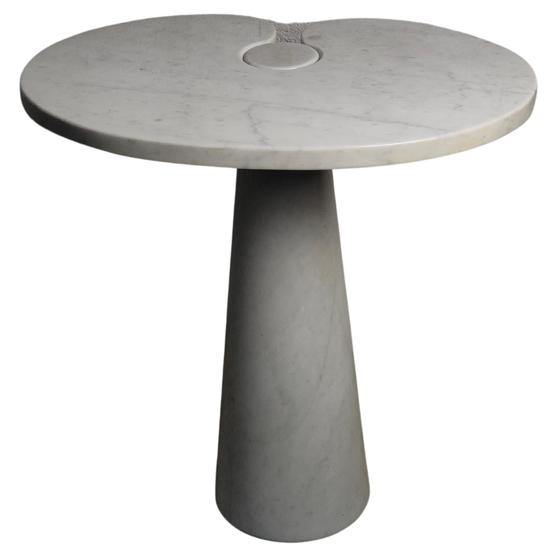 Mid-Century Modern Eros Carrara Marble Side Table by Angelo Mangiarotti for Skipper 70s