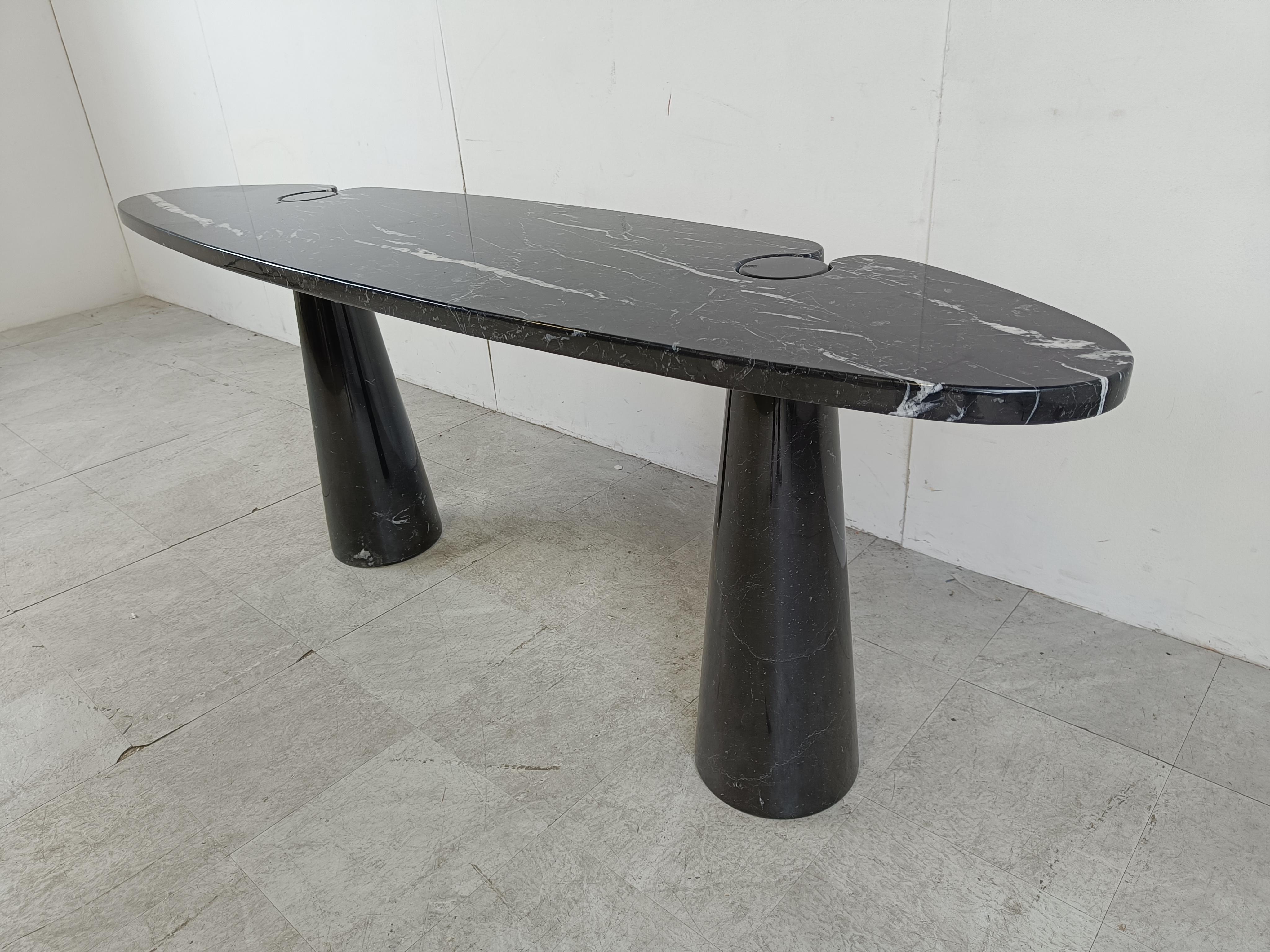 Eros console in black marble by Angelo Mangiarotti for Skipper, 1970s 3