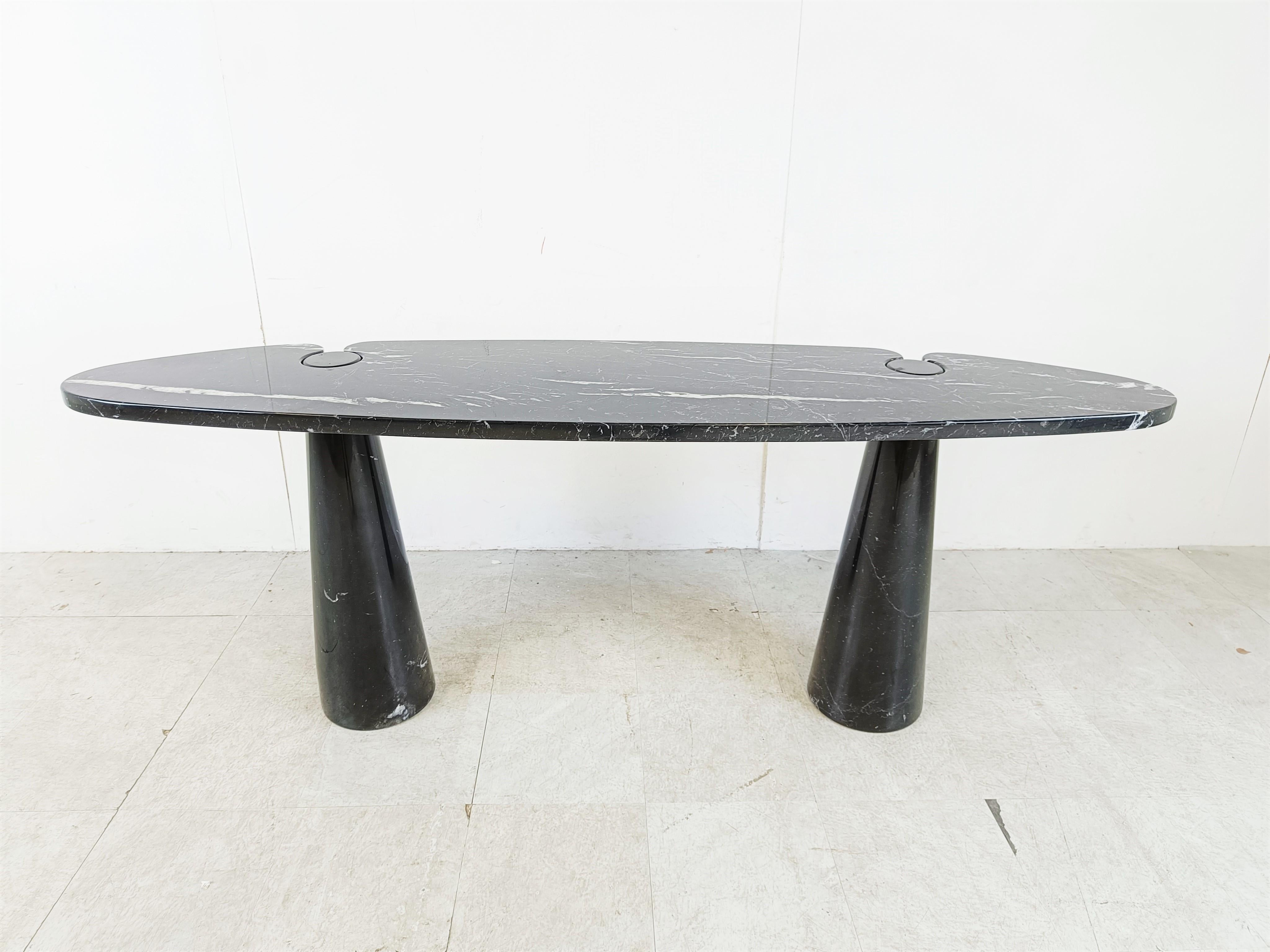 Mid-Century Modern Eros console in black marble by Angelo Mangiarotti for Skipper, 1970s