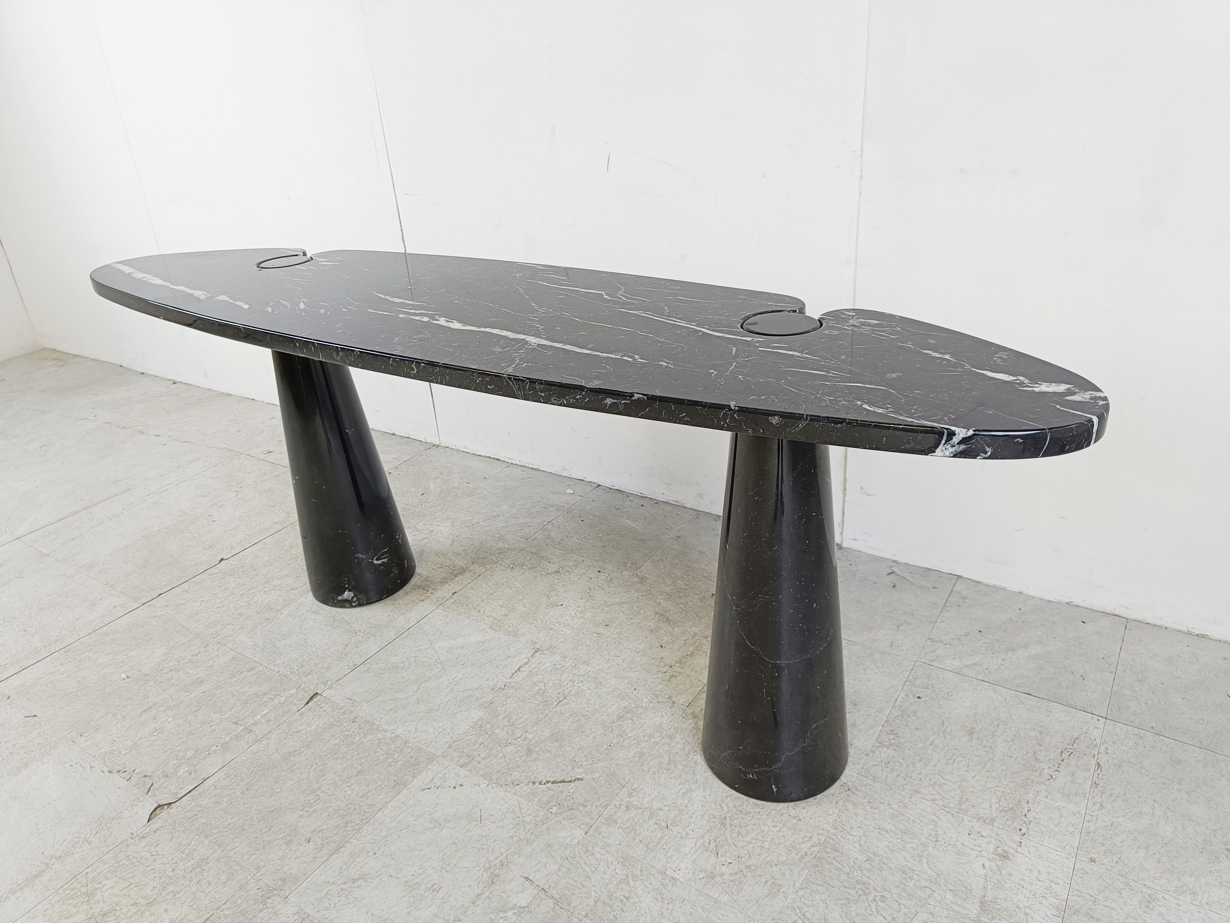 Marble Eros console in black marble by Angelo Mangiarotti for Skipper, 1970s