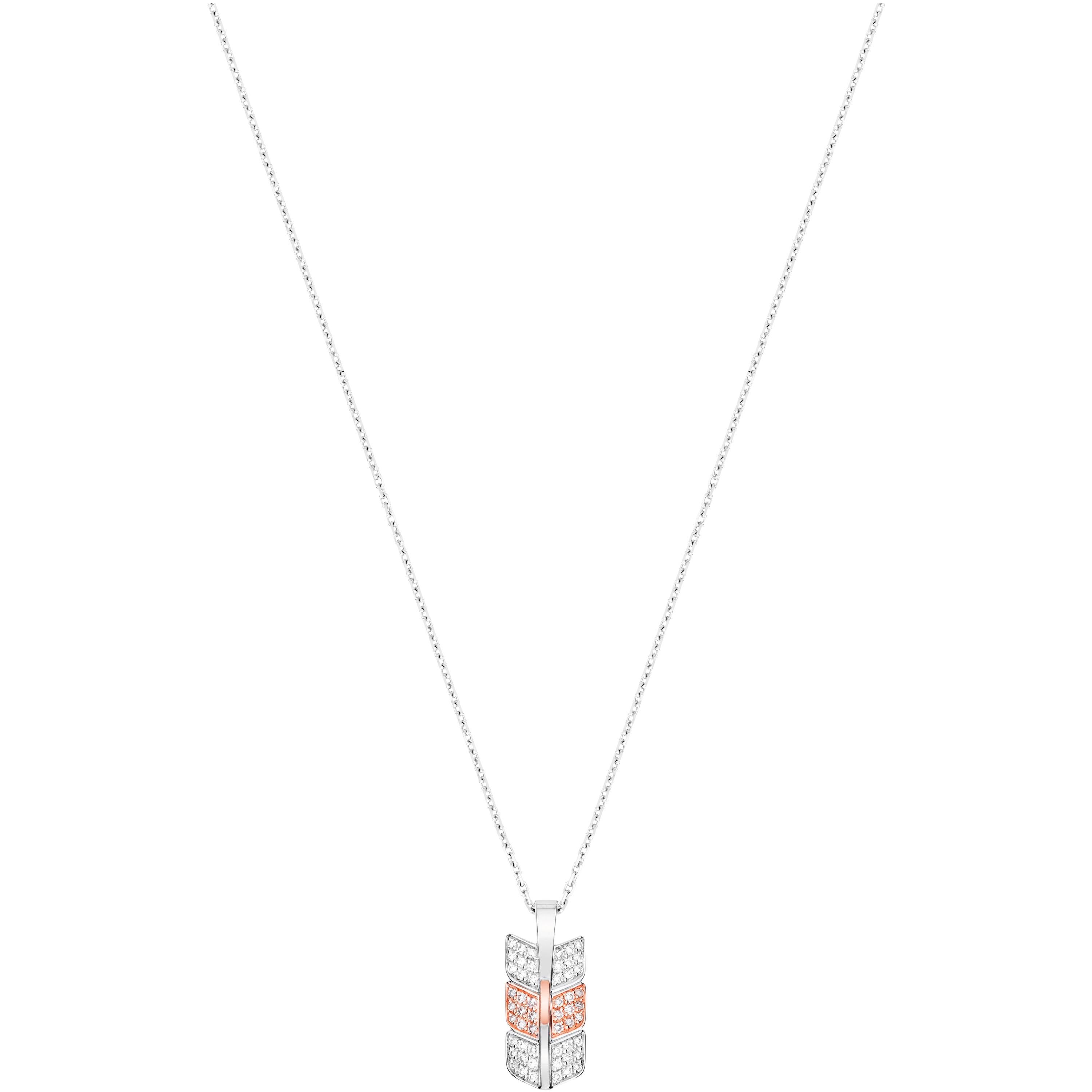 Eros Diamond Pendant 18 Karat White and Rose Gold For Sale