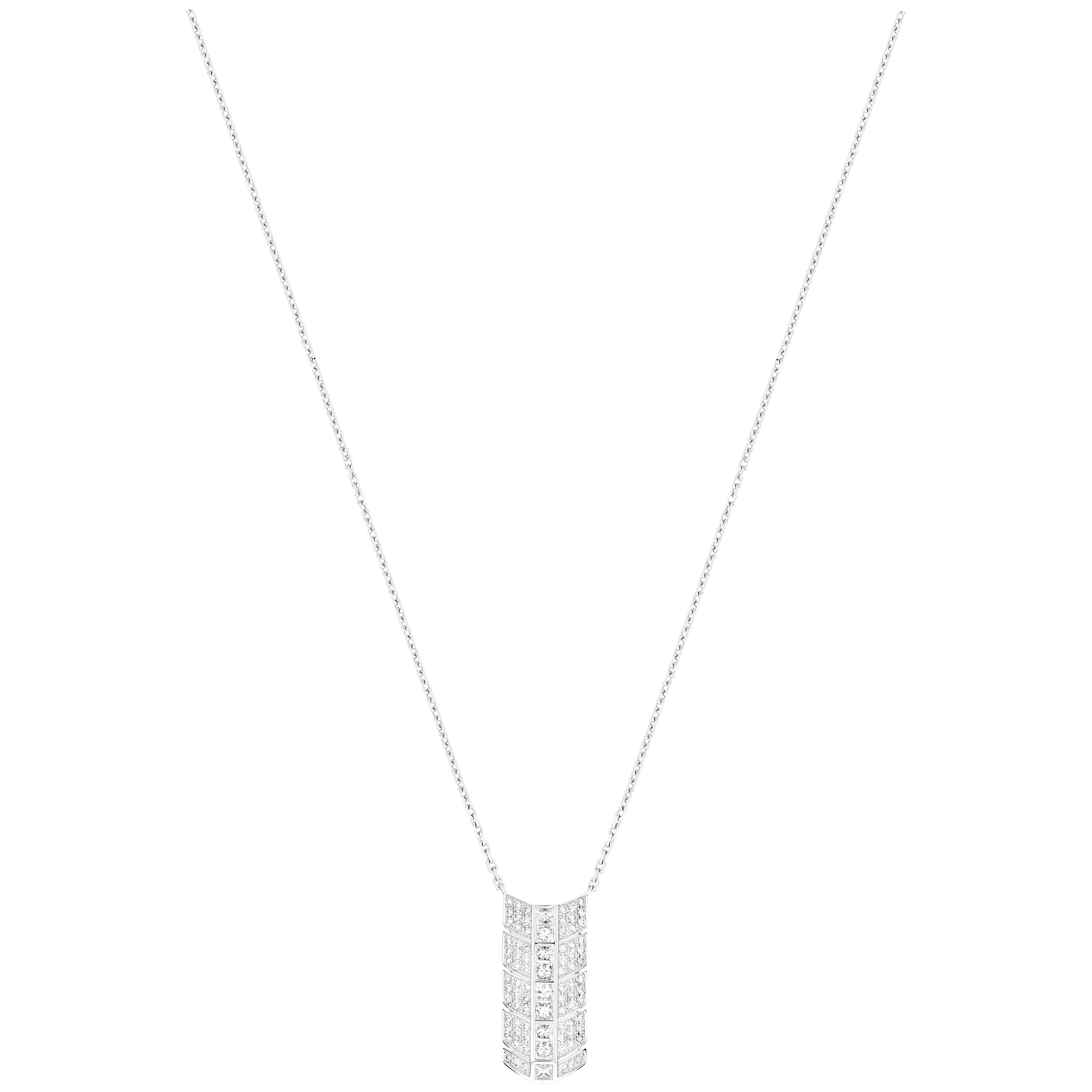 Eros Diamond Pendant 18 Karat White Gold For Sale