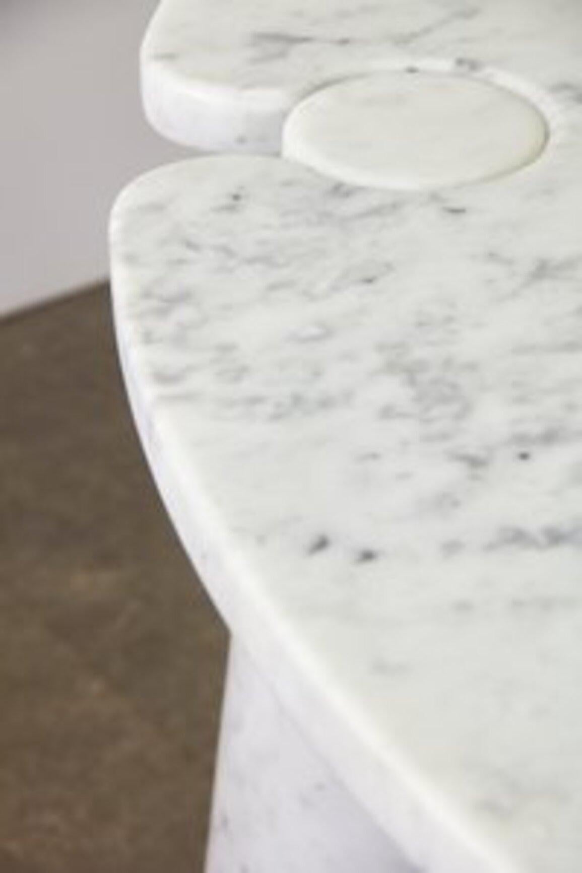 Fin du 20e siècle Table de salle à manger Eros en marbre blanc par Angelo Mangiarotti pour Skipper, 1970
