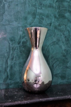 Eros Genazzi 20th Century Modern Italian Silver Flower Vase Milan, 1950s