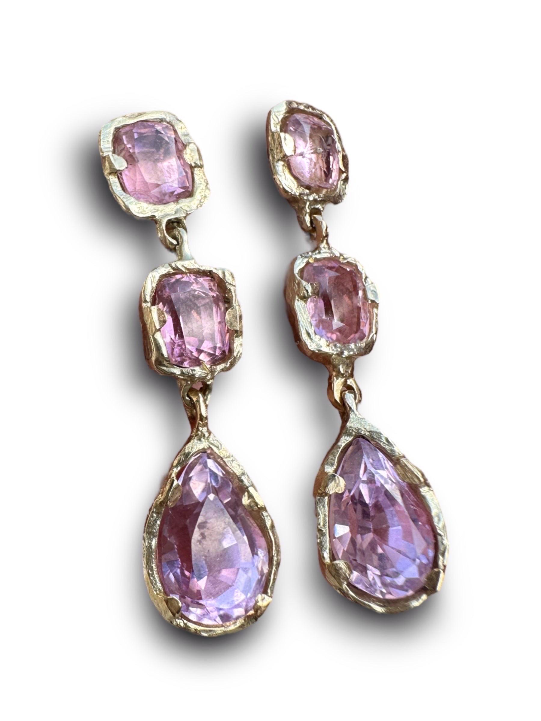 pink formal earrings