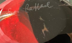 Eros Raffael Signierte Murano Skulptur Glasvase mit Battuto und Brilliante Farbe