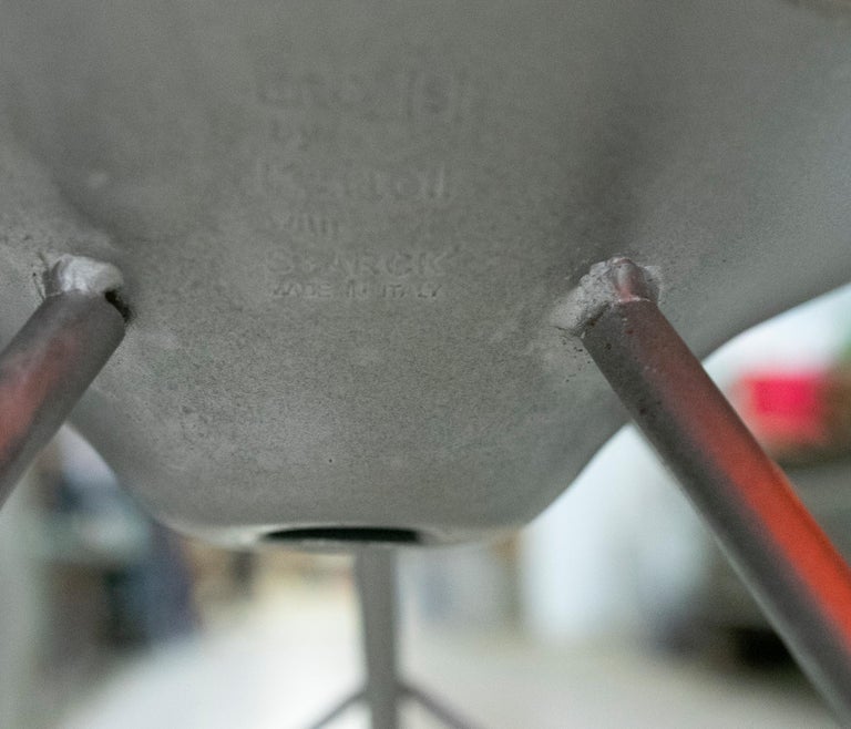 Eros Red Eiffel Swivel Chair on Wheels Philippe Starck for Kartell