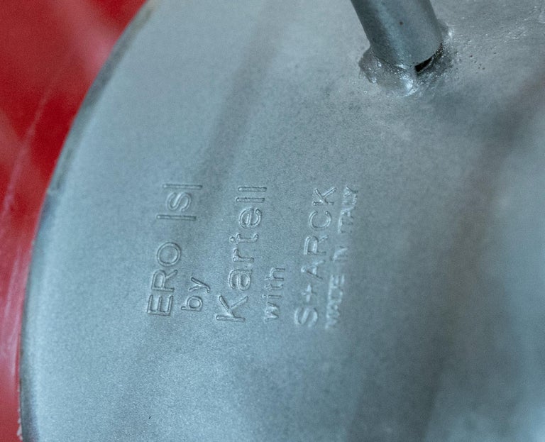 Eros Red Eiffel Swivel Chair on Wheels Philippe Starck for Kartell