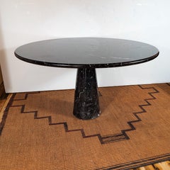 Eros Round Table by Angelo Mangiarotti in Black Marquina Marble, Italy, 1970s