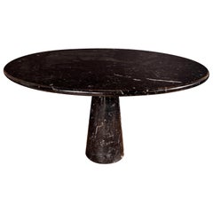 Eros Round Table by Angelo Mangiarotti in Black Marquina Marble, Italy, 1970s