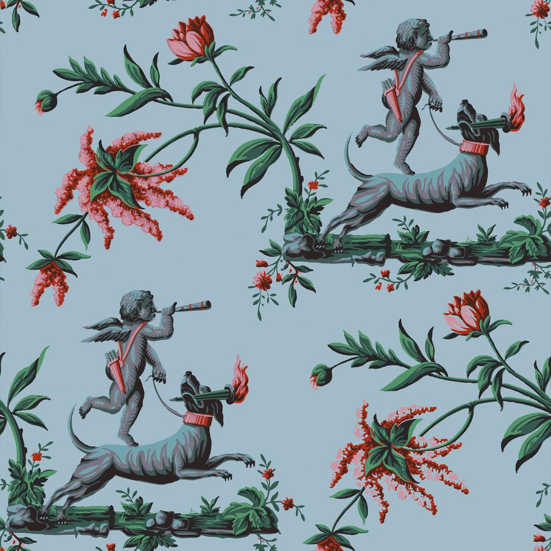 French 'Eros Sonnant‘ wallpaper by Papier Français, collection BNF N°1 For Sale