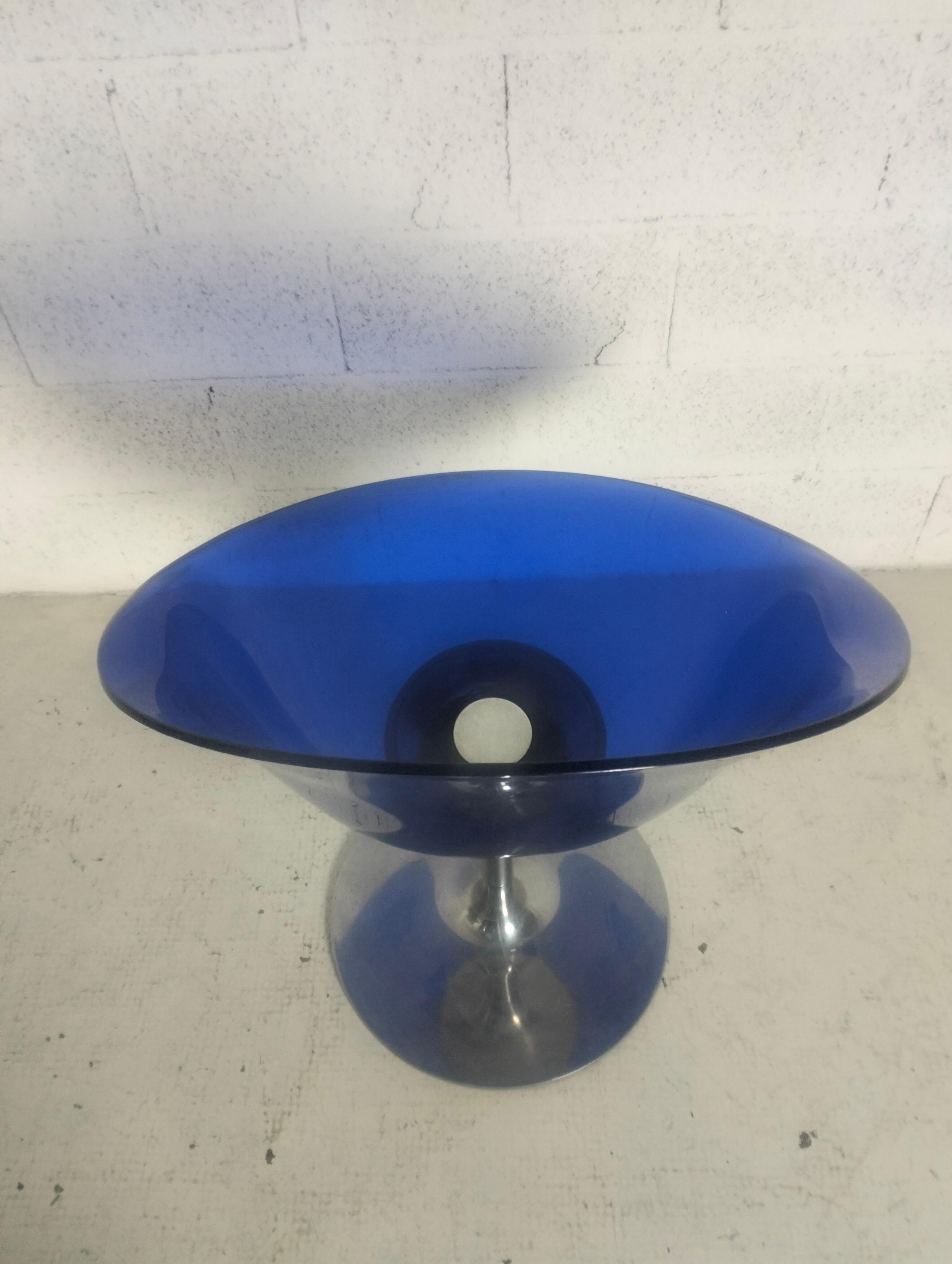 Mid-Century Modern Eros swivel blue chair by Philippe Starck for Kartell 90s For Sale
