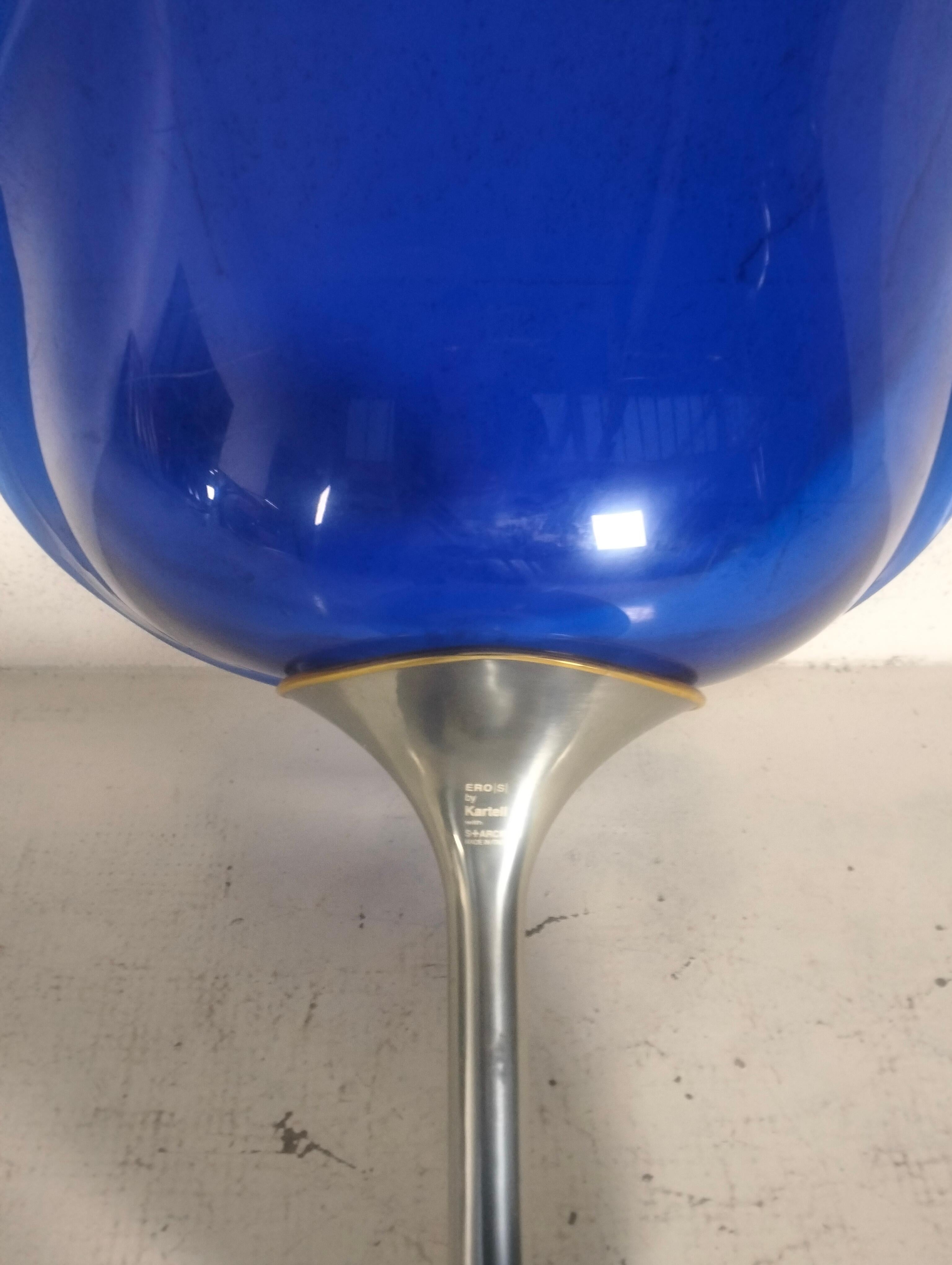 Eros swivel blue chair by Philippe Starck for Kartell 90s In Good Condition For Sale In Padova, IT