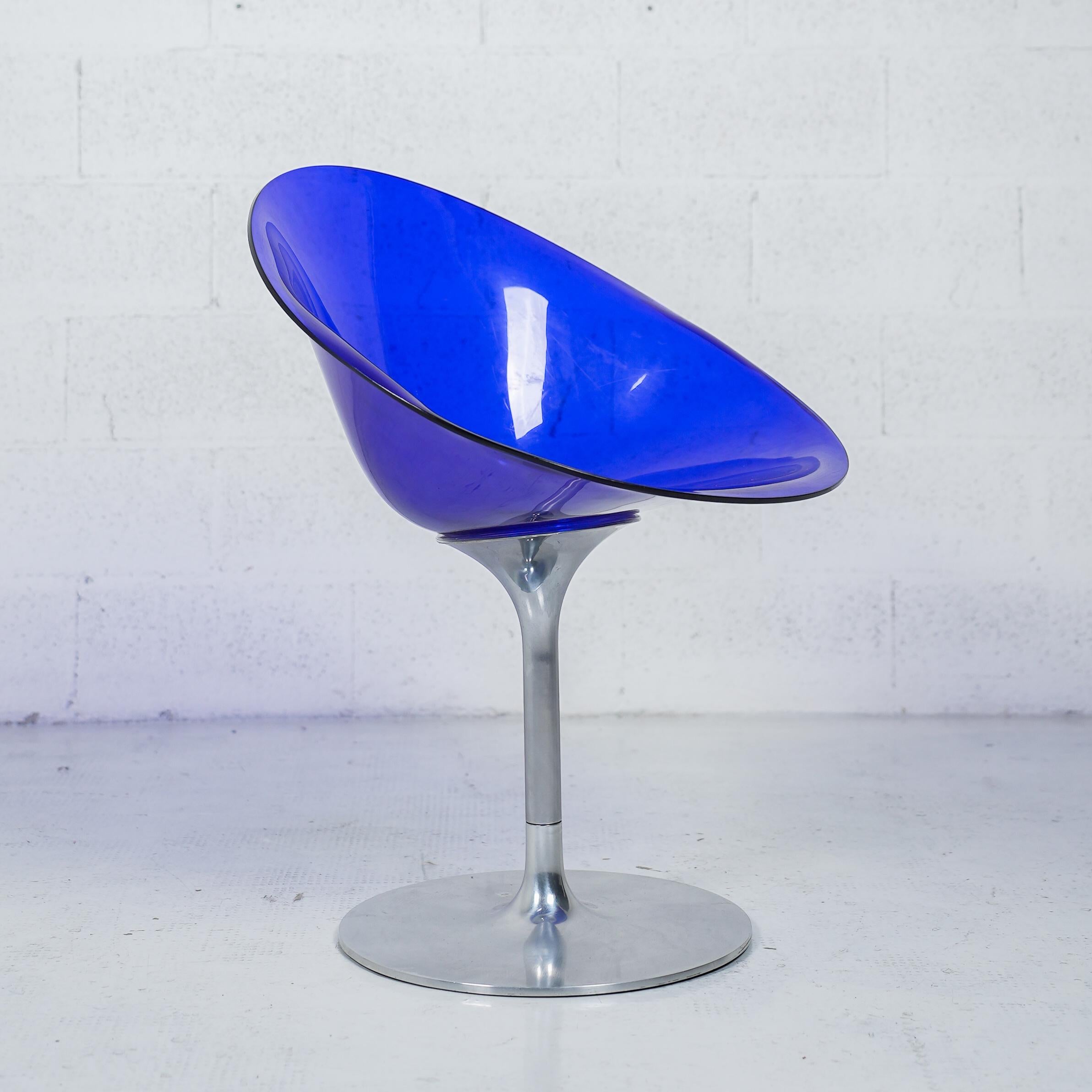 Drehbarer blauer Eros-Stuhl von Philippe Starck für Kartell 90er Jahre im Zustand „Gut“ im Angebot in Padova, IT