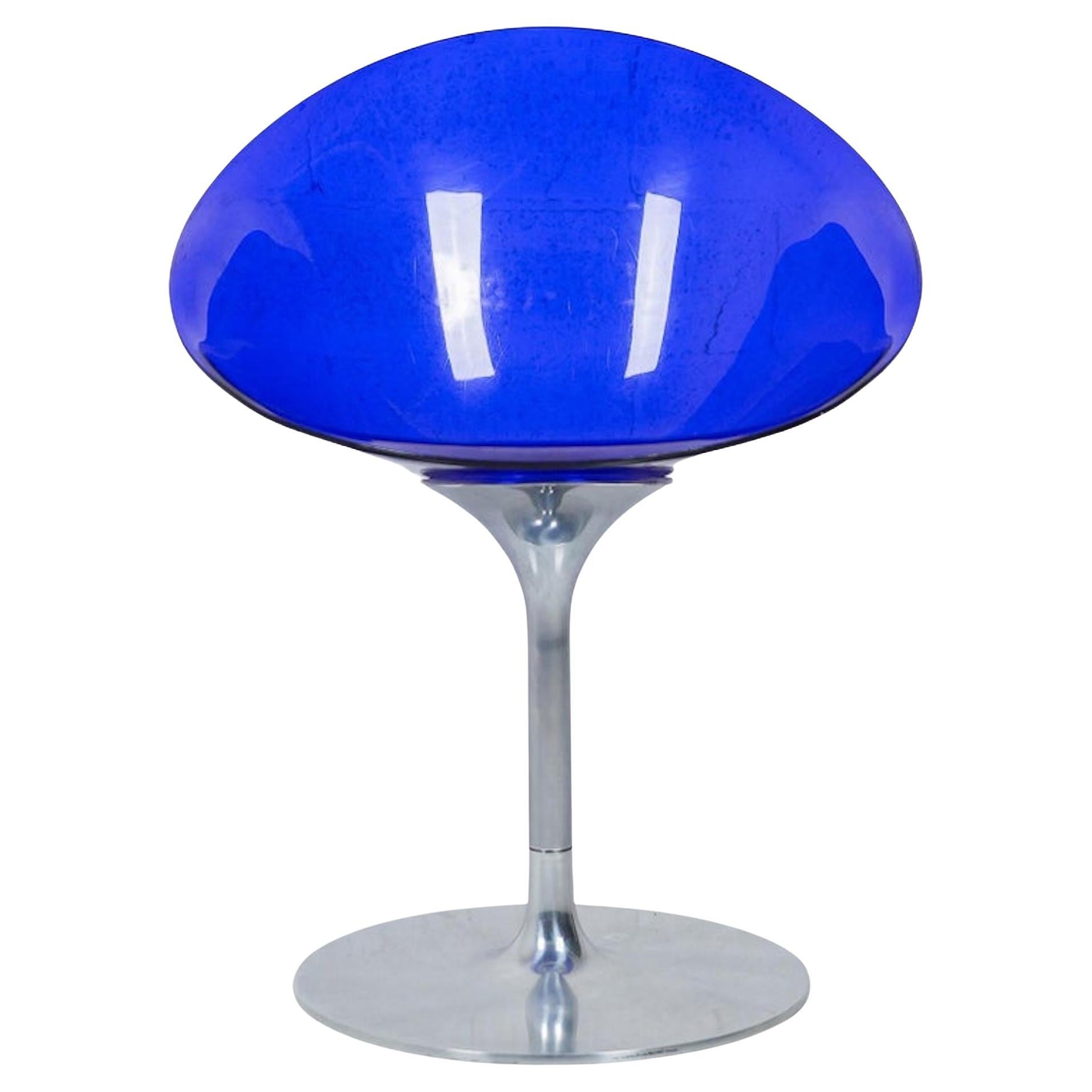 Drehbarer blauer Eros-Stuhl von Philippe Starck für Kartell 90er Jahre
