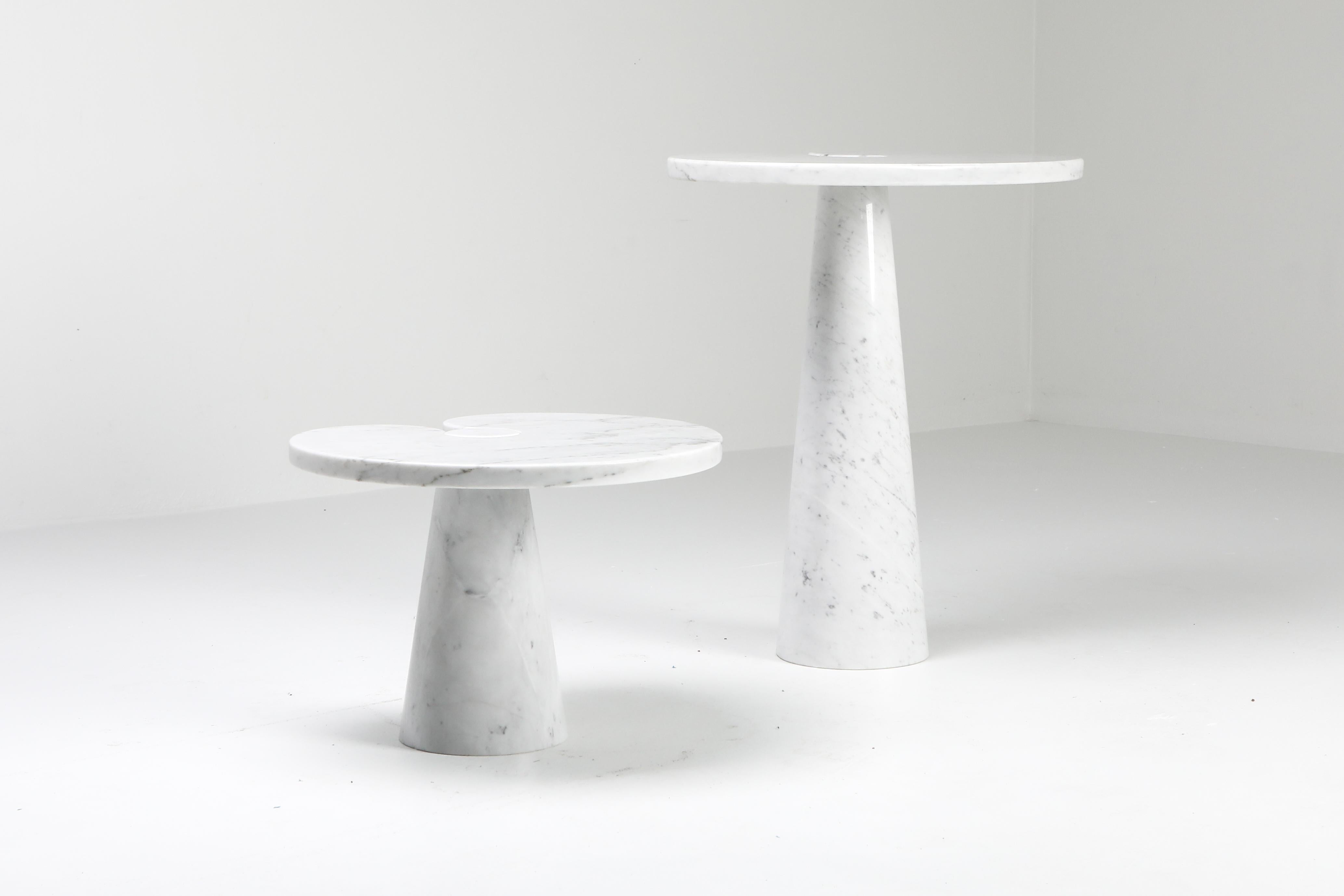 Eros White Carrara Marble Side Table by Angelo Mangiarotti for Skipper, Italy 1