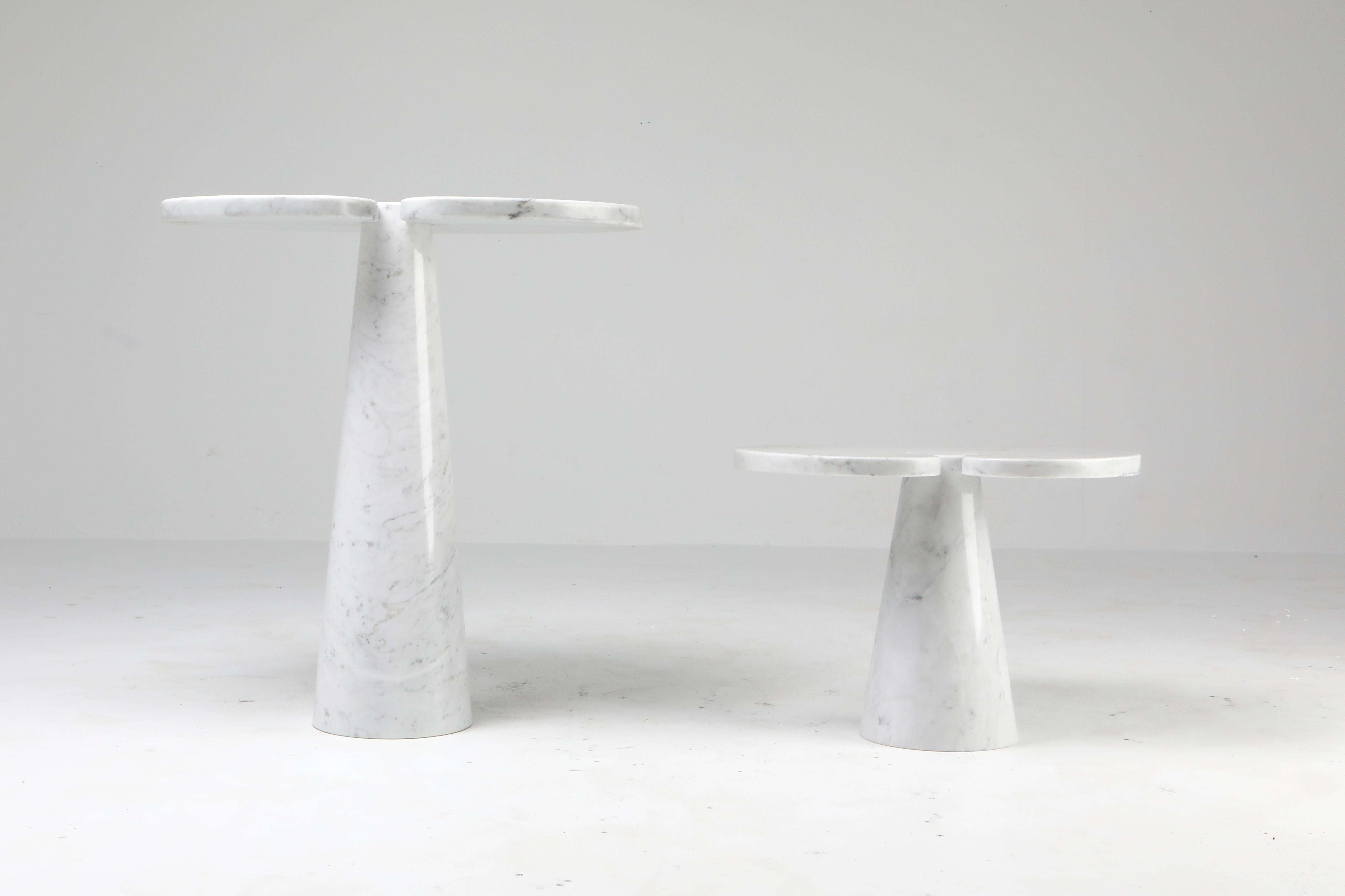 Eros White Carrara Marble Side Table by Angelo Mangiarotti for Skipper, Italy 2