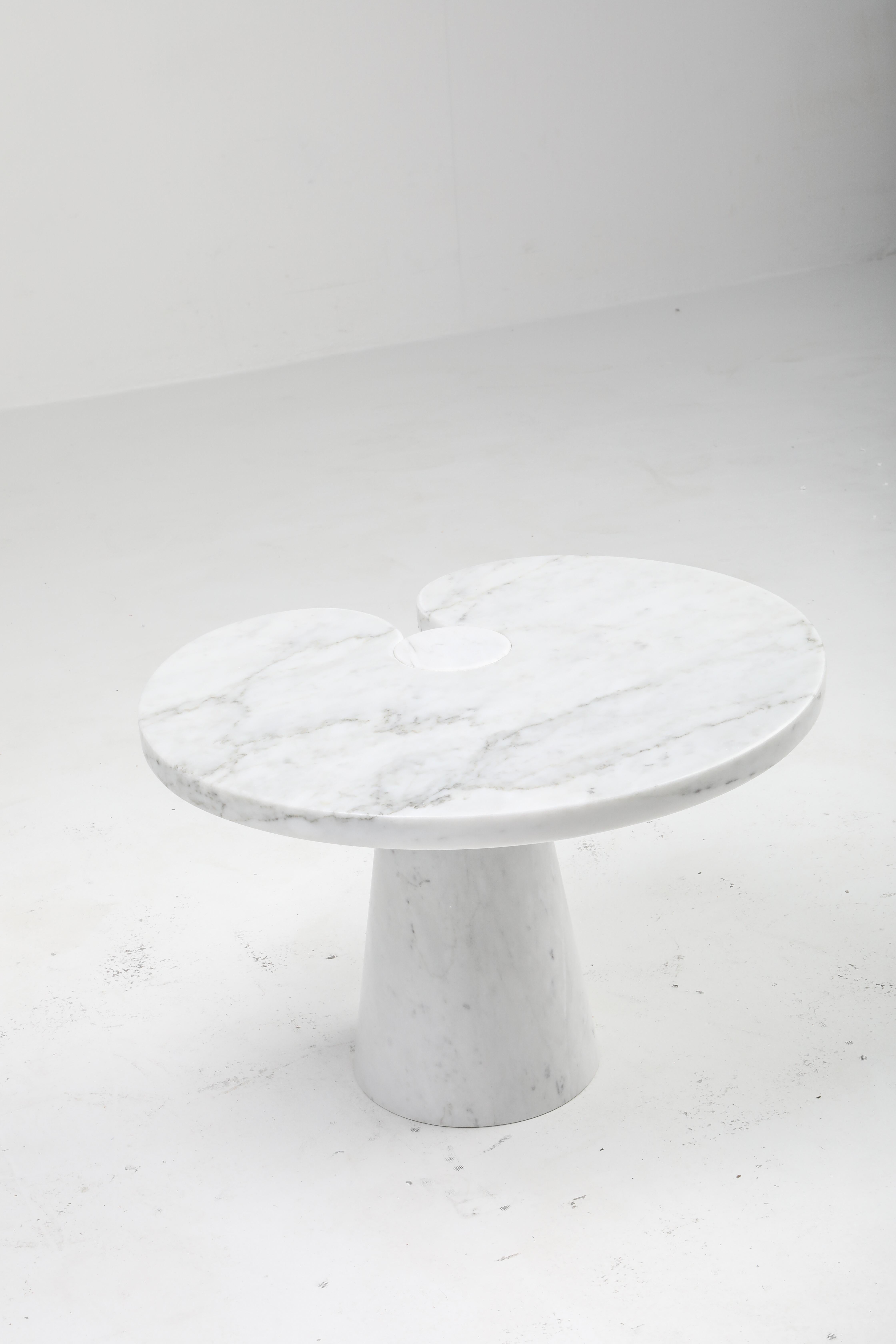 European Eros White Carrara Marble Side Table by Angelo Mangiarotti for Skipper, Italy
