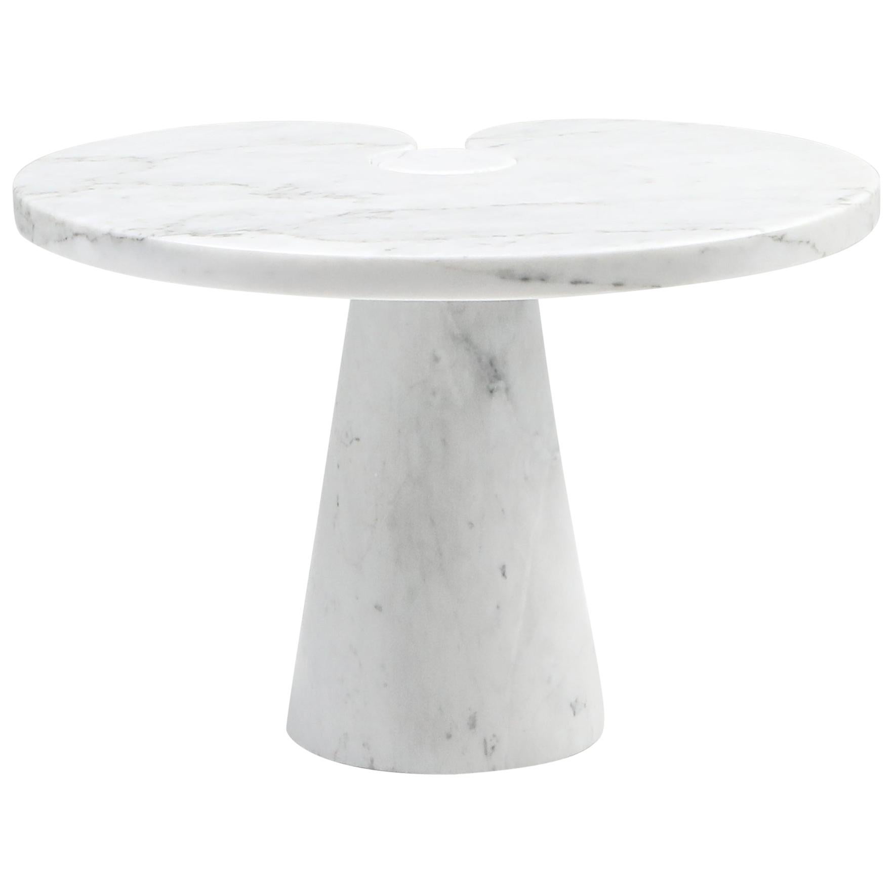 Eros White Carrara Marble Side Table by Angelo Mangiarotti for Skipper, Italy