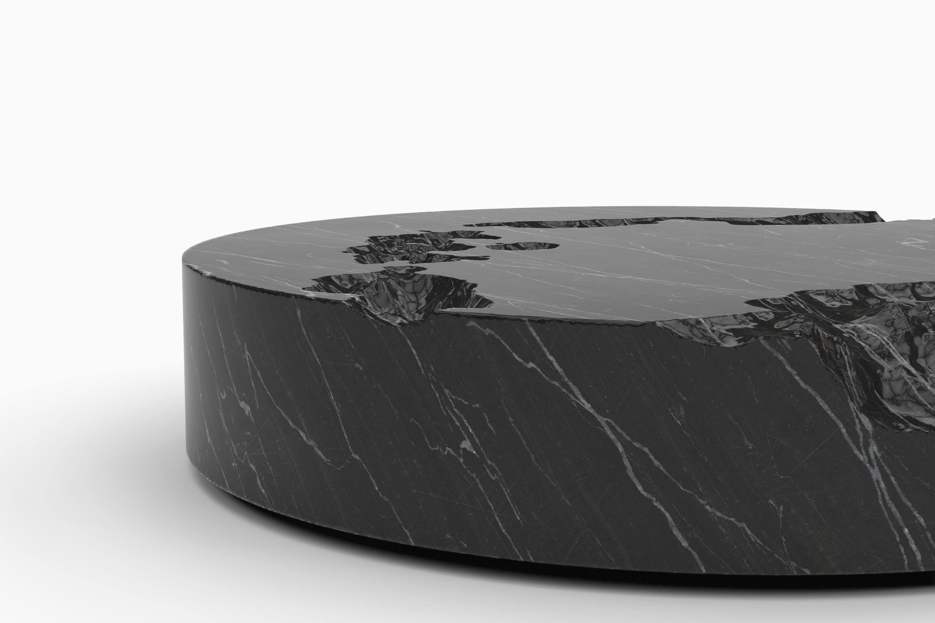 Erosia Black Marble Round Coffee Table For Sale 3