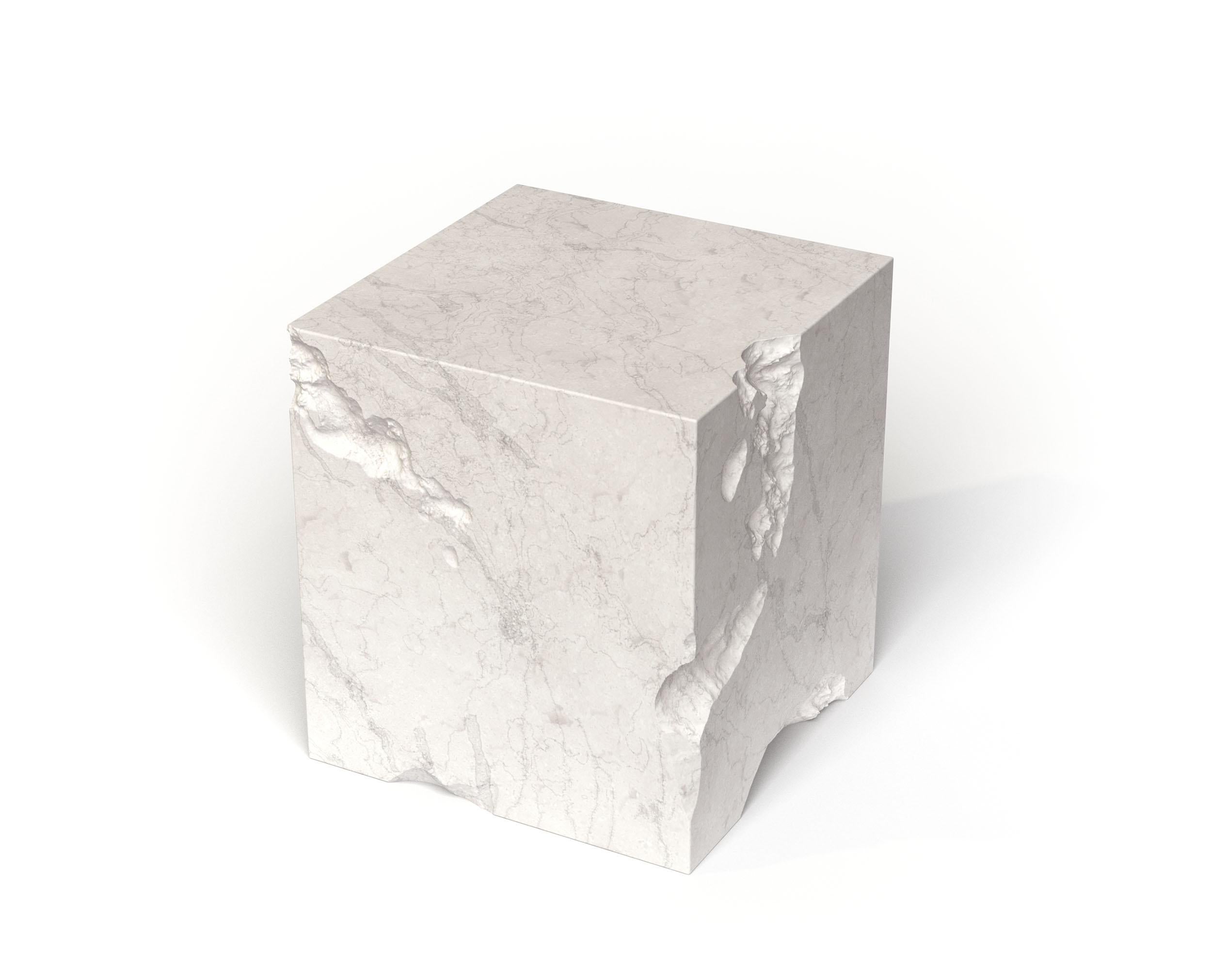 white marble cube