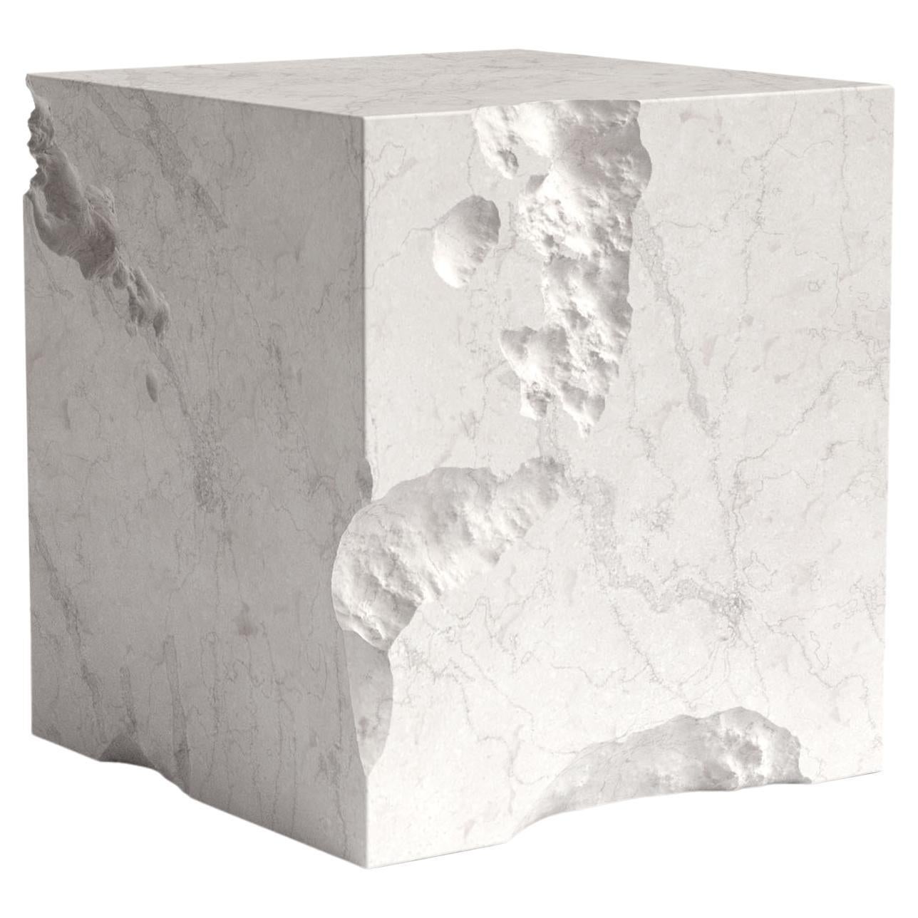 Table d'appoint cube en marbre Erosia