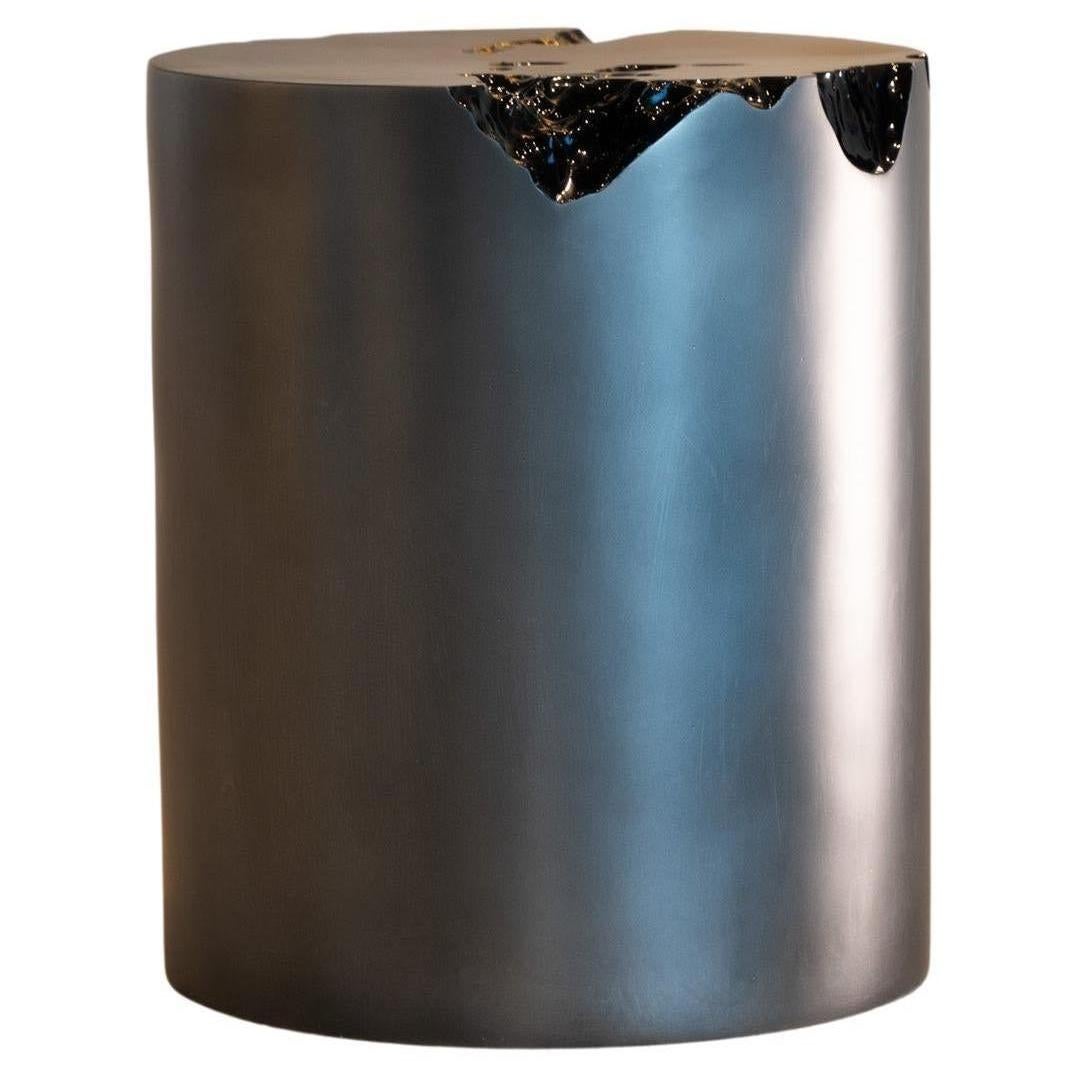 Erosia Side Table in Matte Chrome Finish