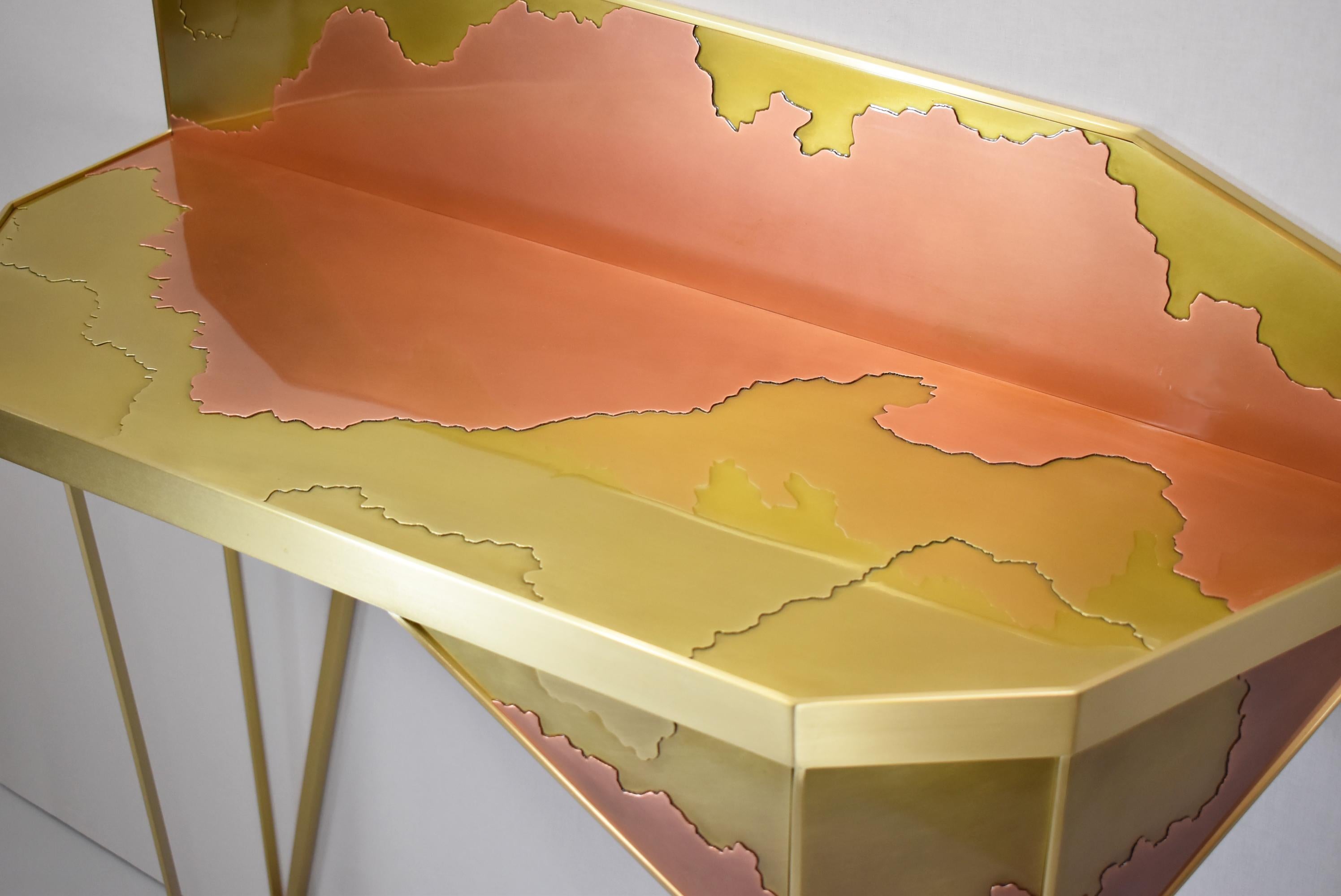 Post-Modern Erosion Console Table by Atelier Demichelis For Sale