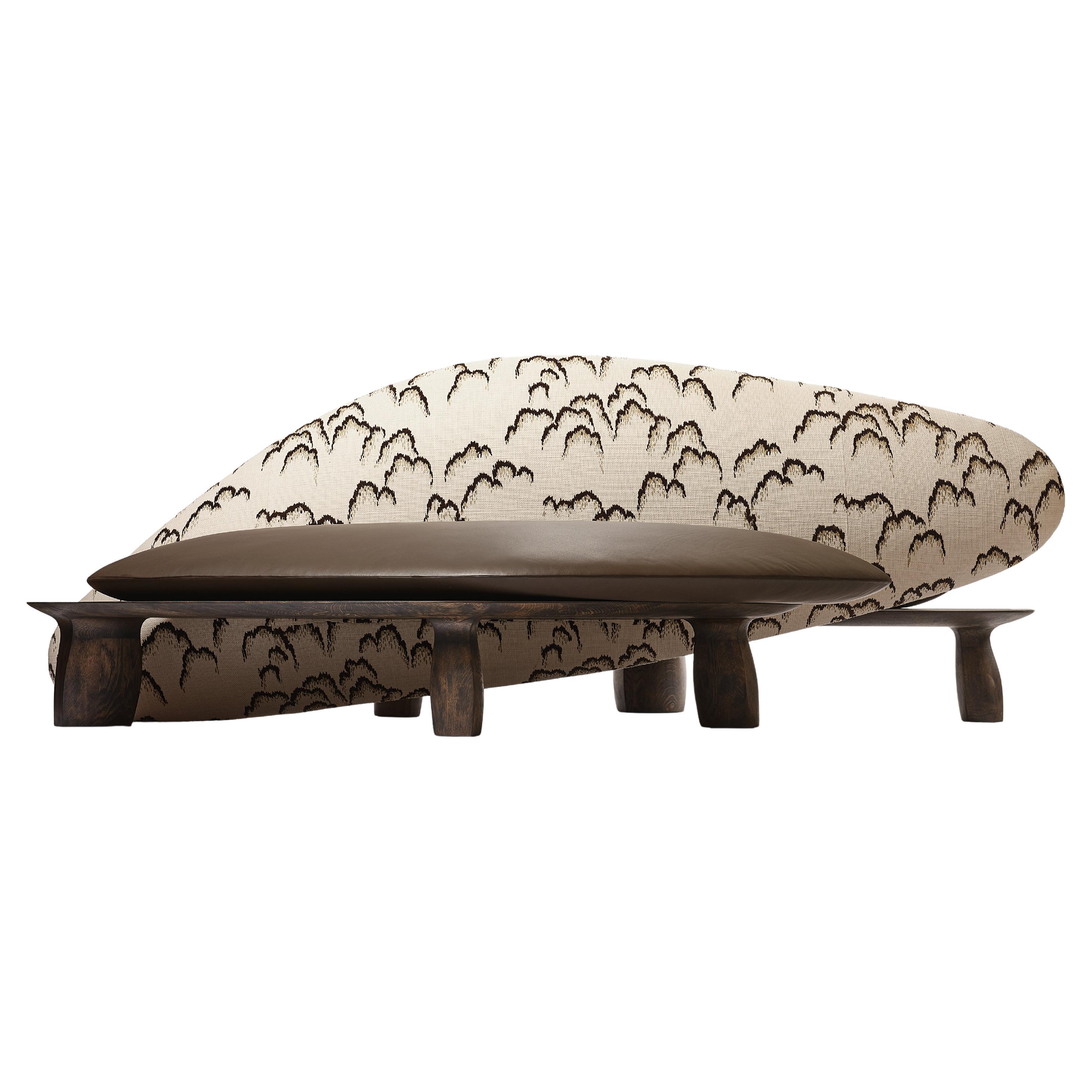 Erosion Doppelsofa von Alexandre Labruyère in Eiche geräuchert, Minimalistisch im Angebot