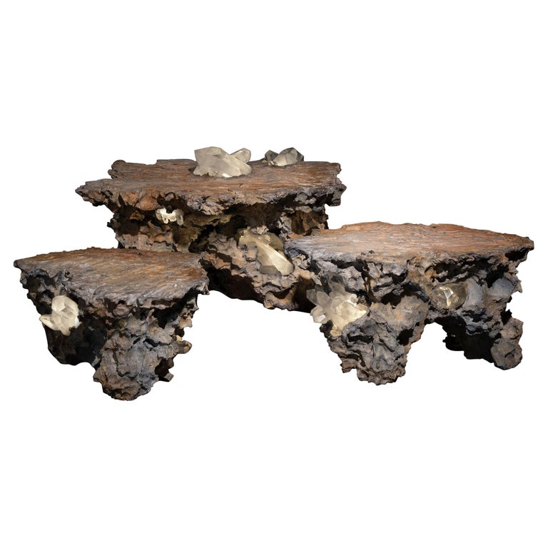 "Erosion" Set of Three Nesting Tables For Sale