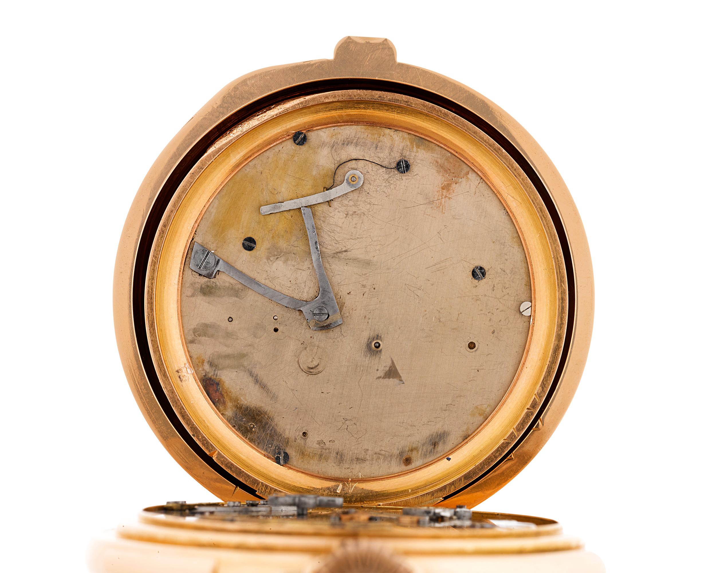 Erotic 18 Karat Rose Gold Pocket Watch In Excellent Condition In New Orleans, LA