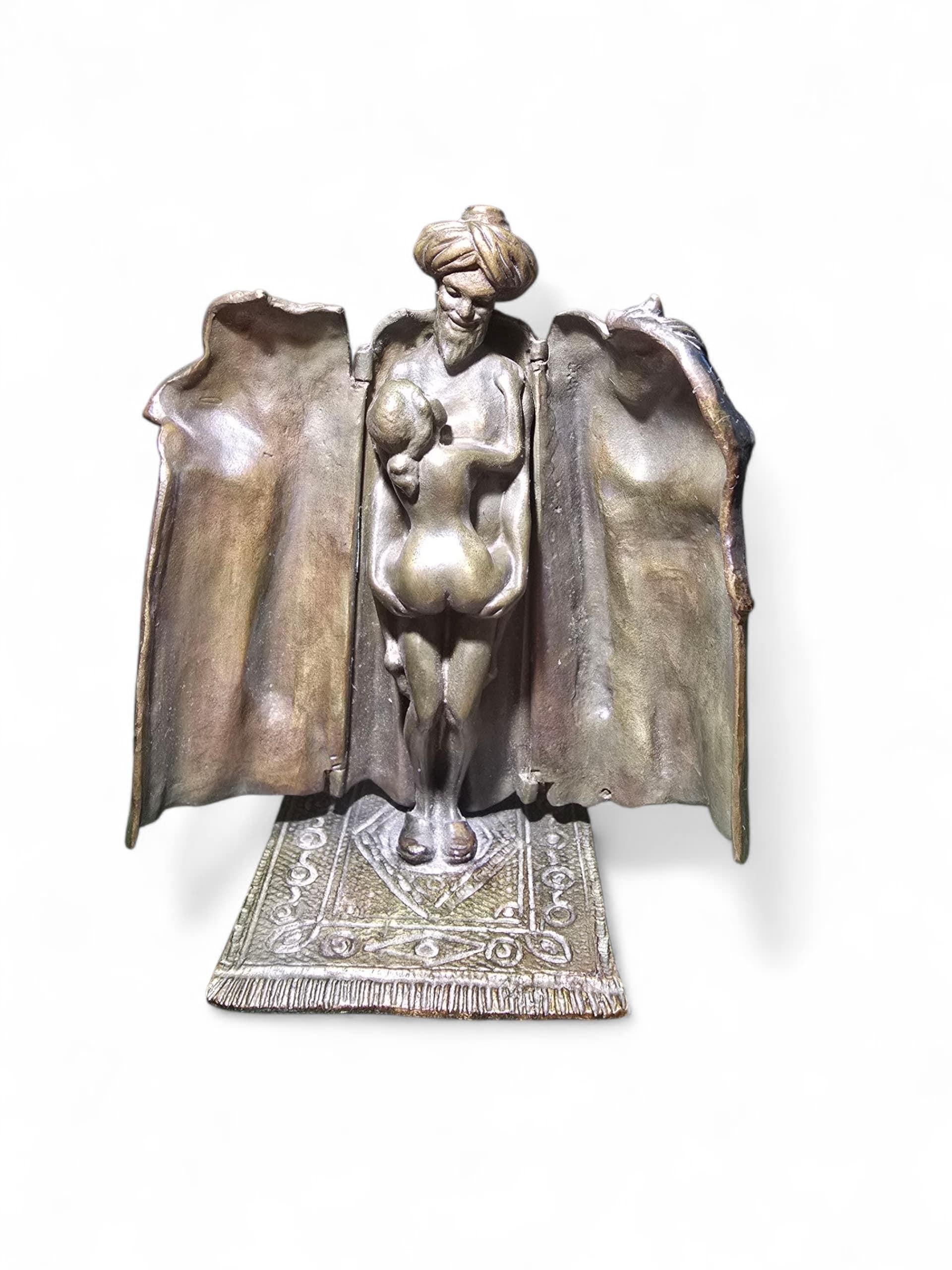 Late 19th Century Erotic Bedouin Bronze By Franz Bergmann For Sale