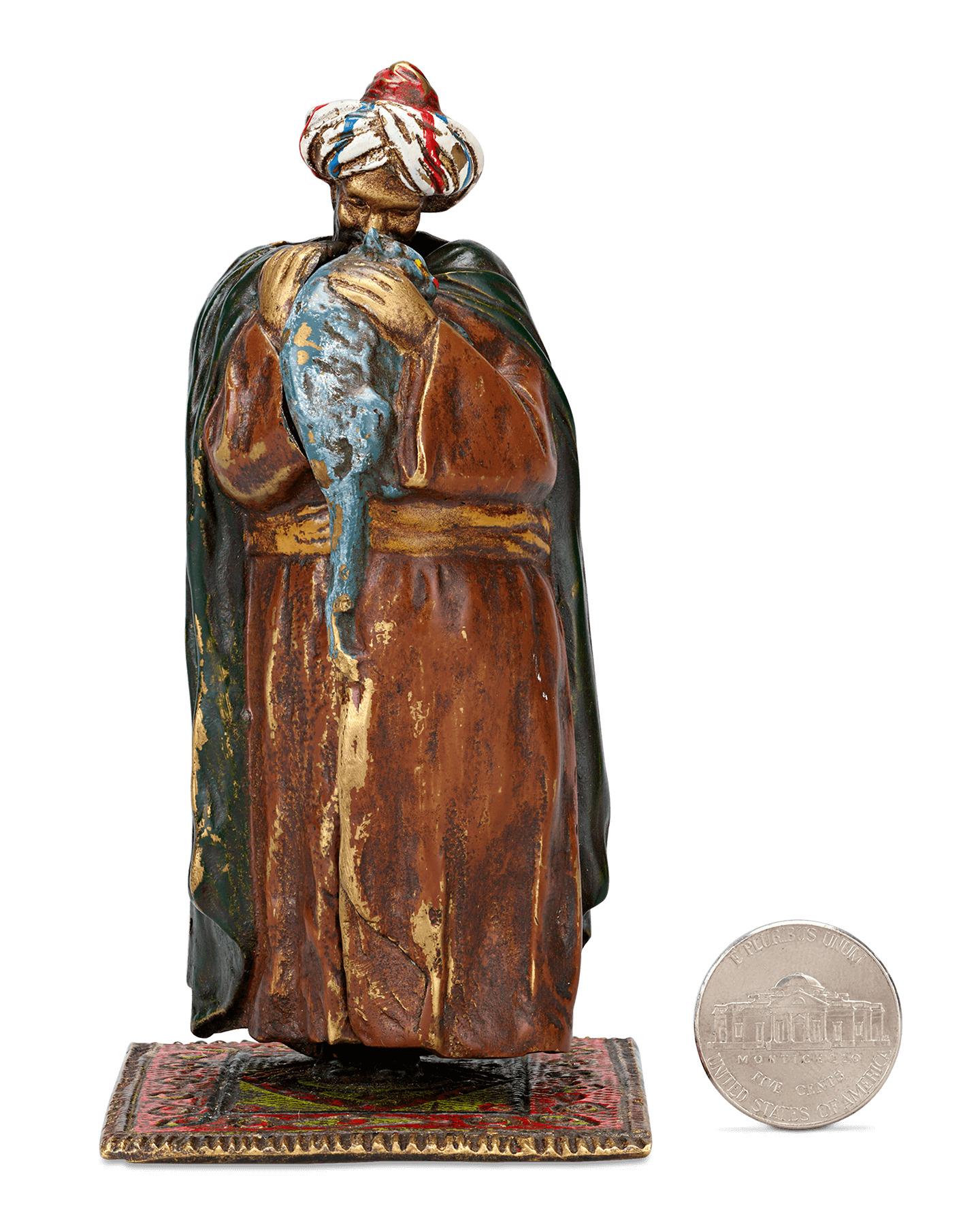 Cold-Painted Erotic Bedouin Bronze Figurine