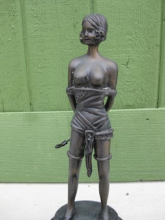 Erotic Art Bondage Bronze Nude Female Sculpture After Bruno Zach The Riding Crop