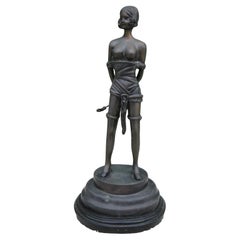 Erotic Art Bondage Bronze Nude Female Sculpture After Bruno Zach The Riding Crop