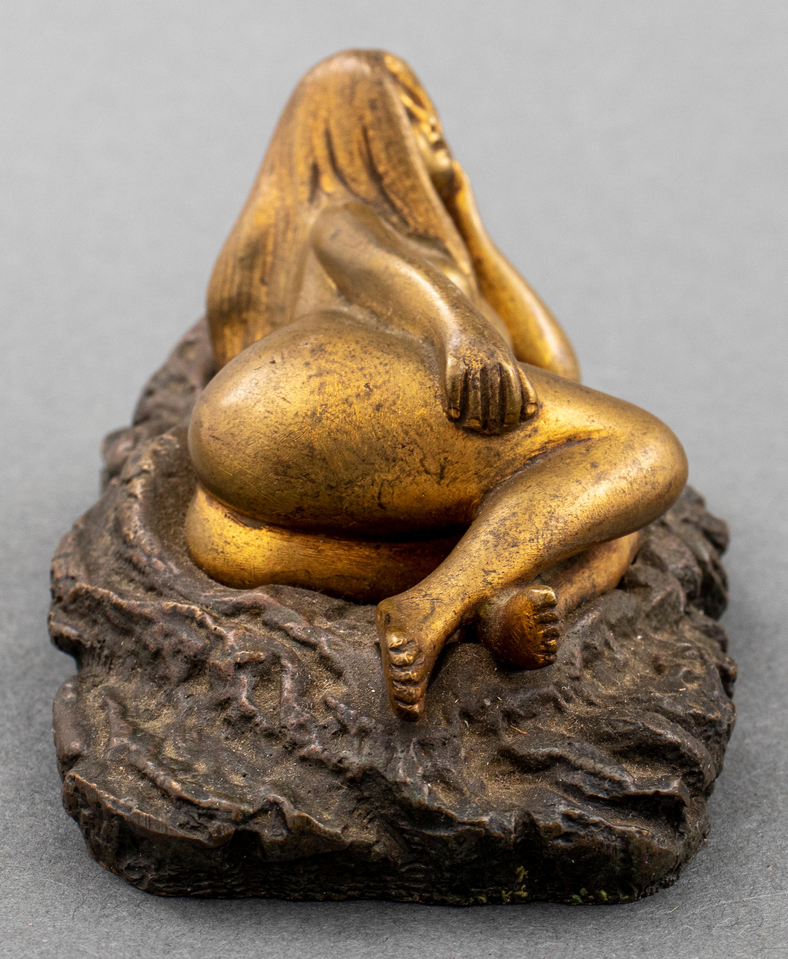 Erotic Bronze of a Recumbent Nude Woman For Sale 1