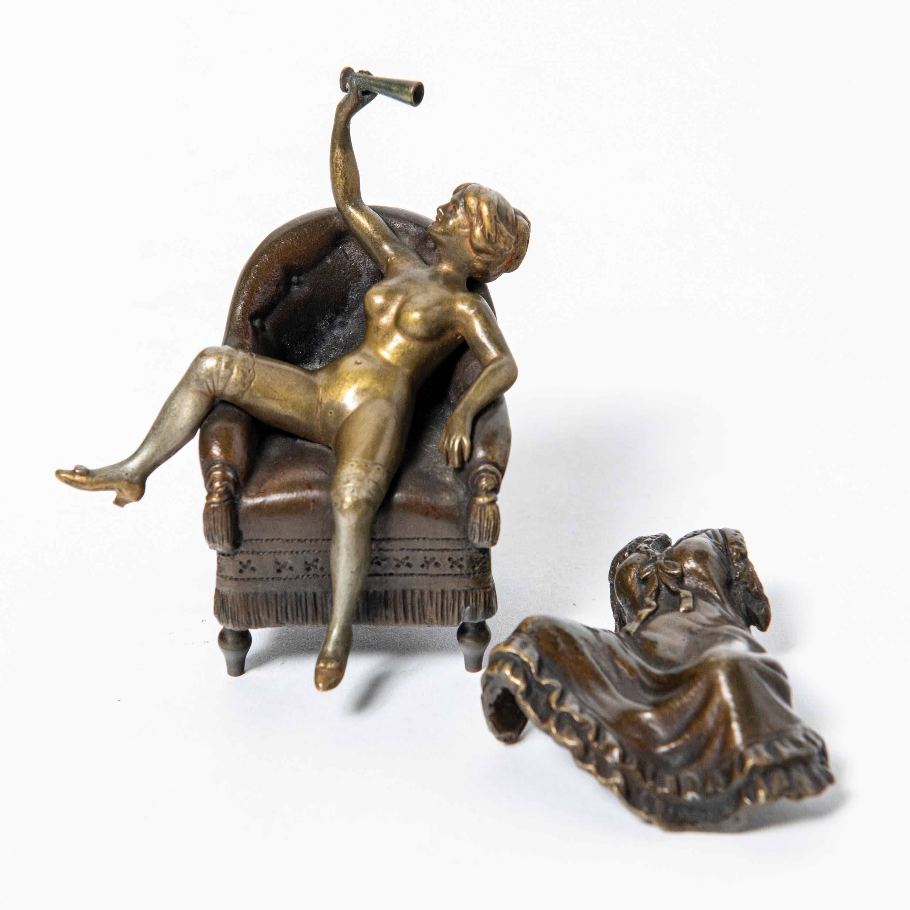  Erotic bronze sculpture. Austria, early 20th century. In Good Condition For Sale In Buenos Aires, Buenos Aires
