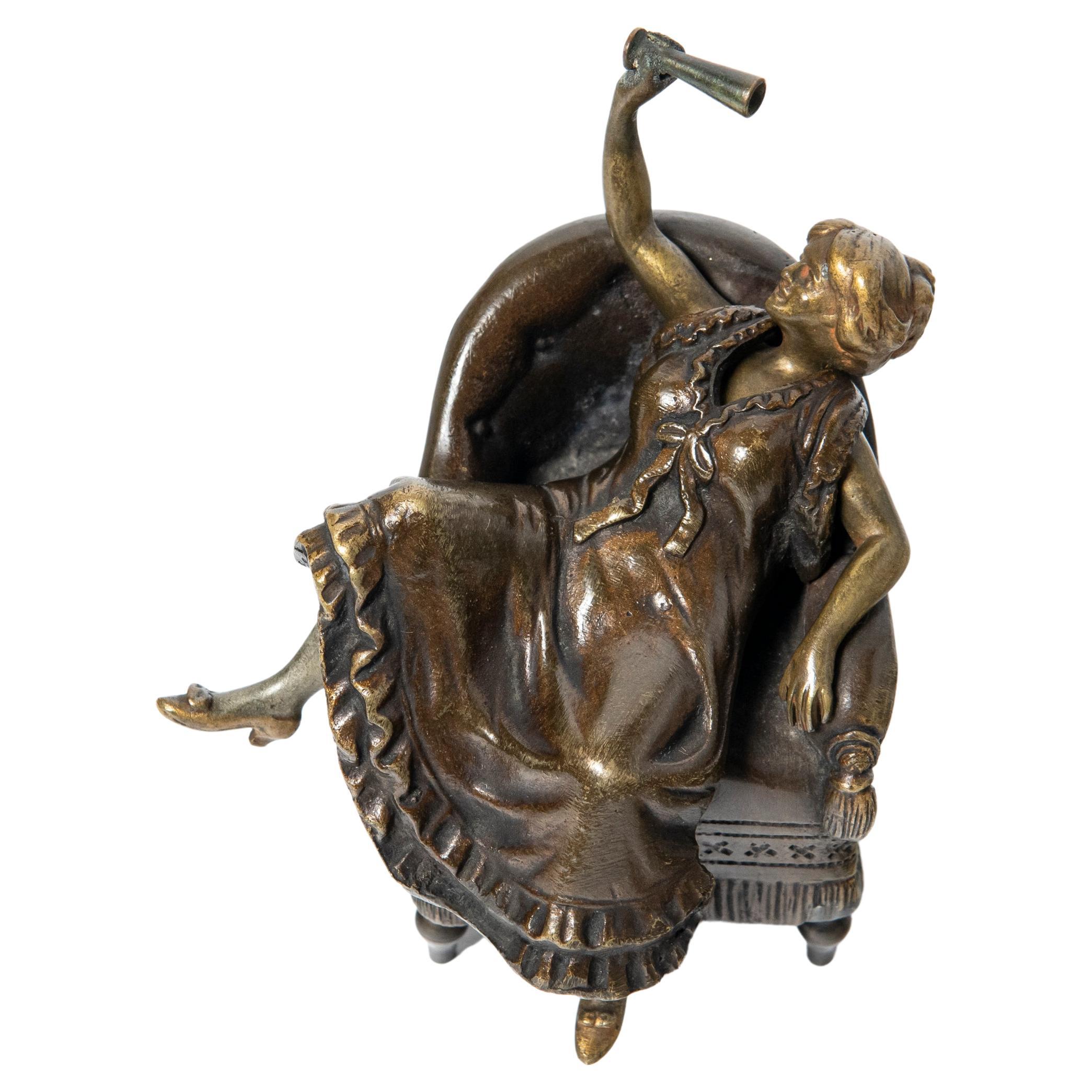  Erotic bronze sculpture. Austria, early 20th century. For Sale