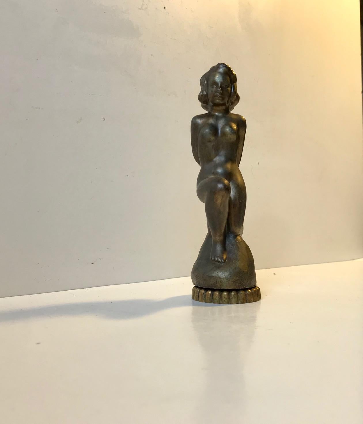 Escultura erótica de bronce del artista danés Ove Rasmussen, años 50 Moderno de mediados de siglo en venta