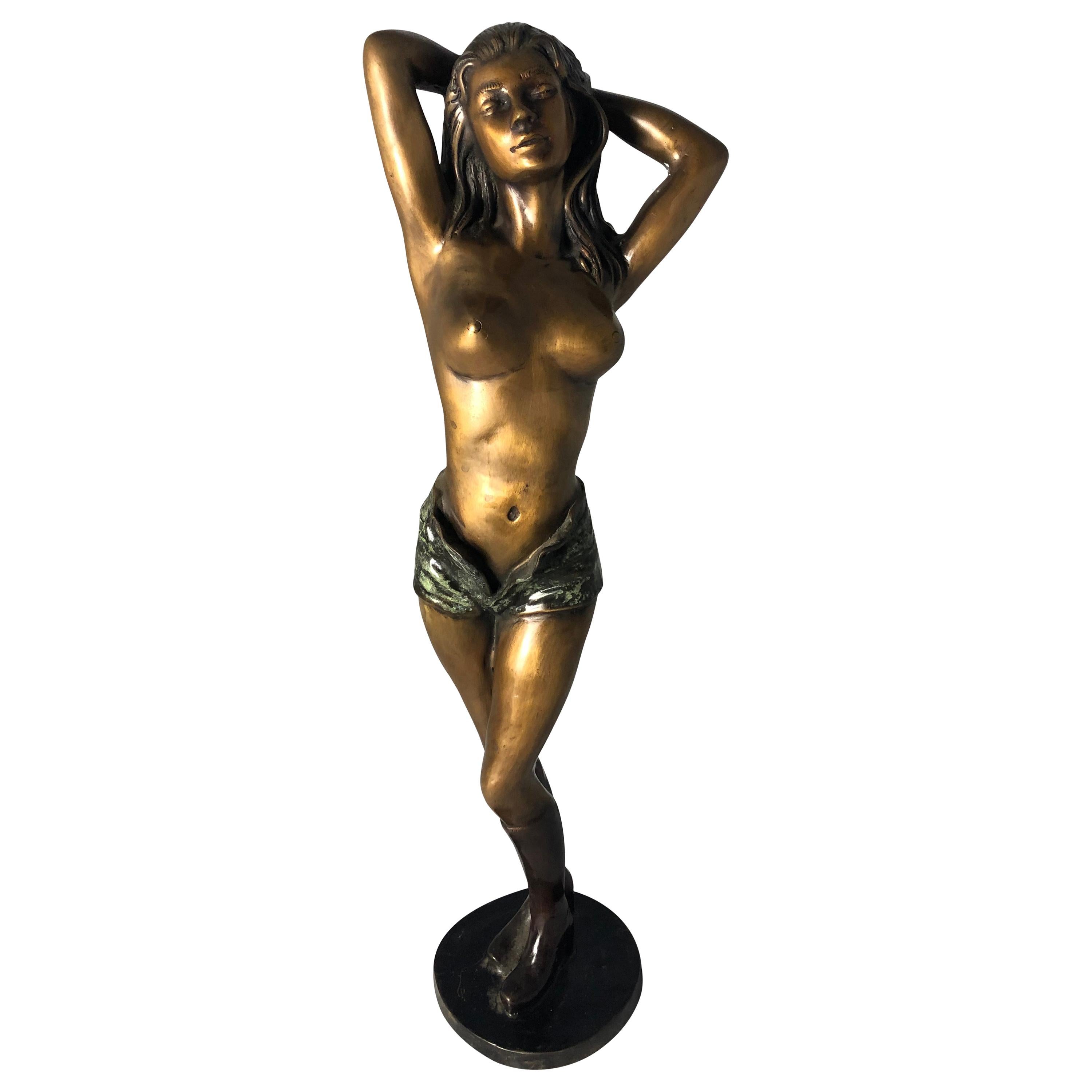 Erotic Bronze Woman, Art Deco Style, 20th Century For Sale