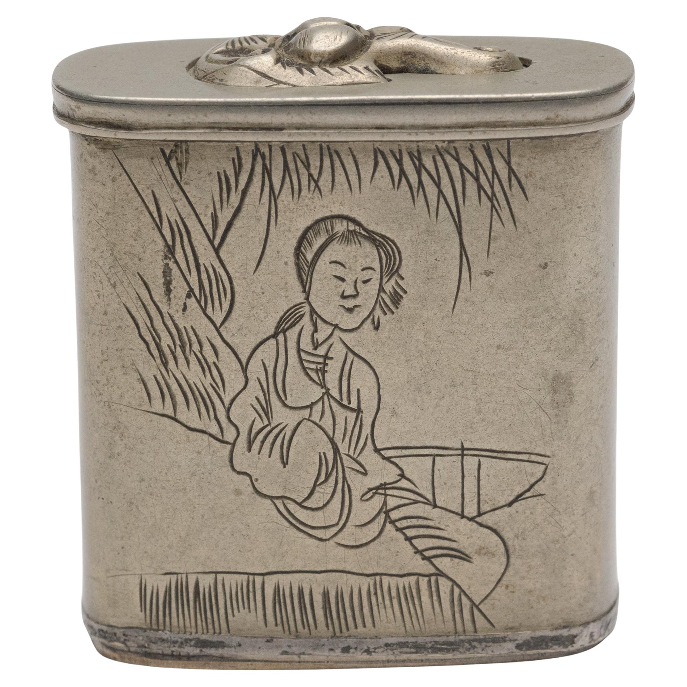 Caja de opio erótica china Baitong, c. 1850