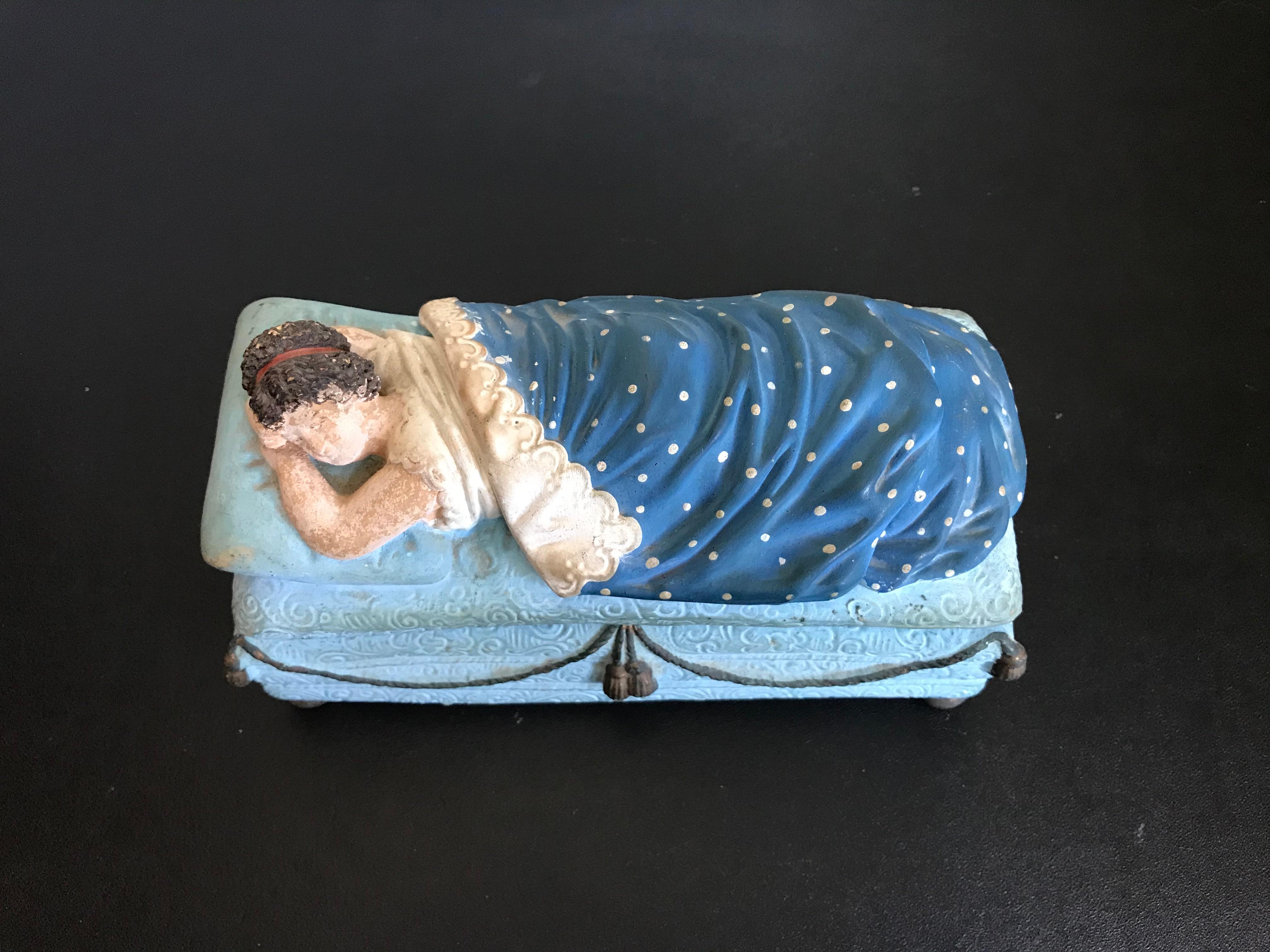 Other Erotic Early 20th Century Mexican Ceramic Trinket Box 