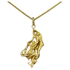 Erotic Italian Gold Carrera y Carrera Style Adam And Eve Pendant