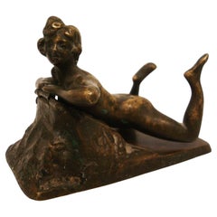 Erótico - Desnudo Viena Escultura de Bronce / Pisapapeles. Austria 1900