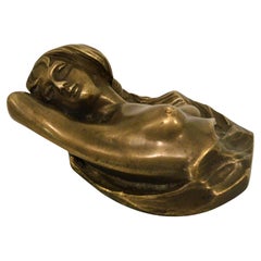 Retro Erotic / Nude Women Bronze Sculpture Table Bell Push, Austria, 1900´s